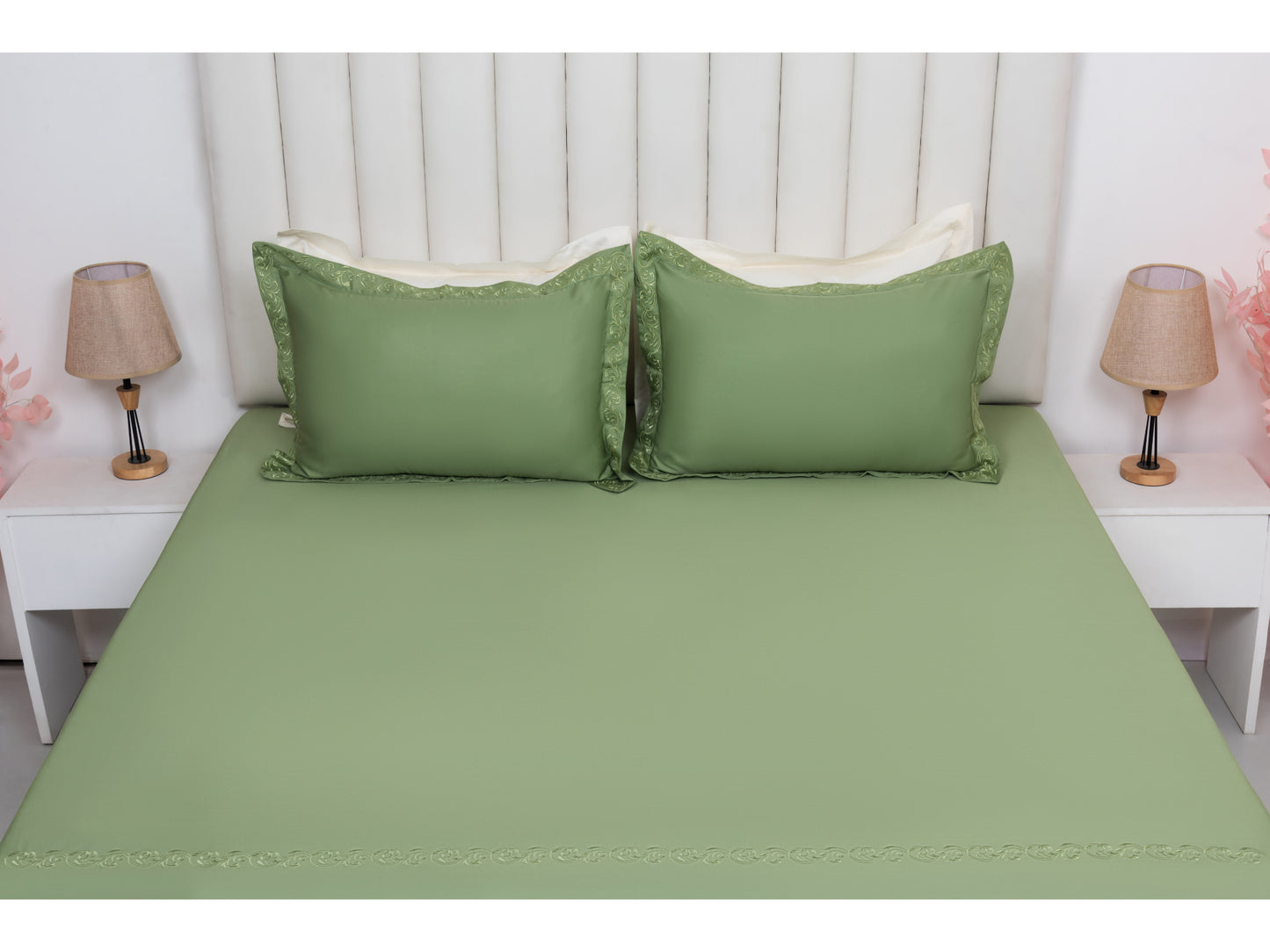 EMBROIDERY BEDSHEET 100% COTTON (3PCS) - Bedding Bliss
