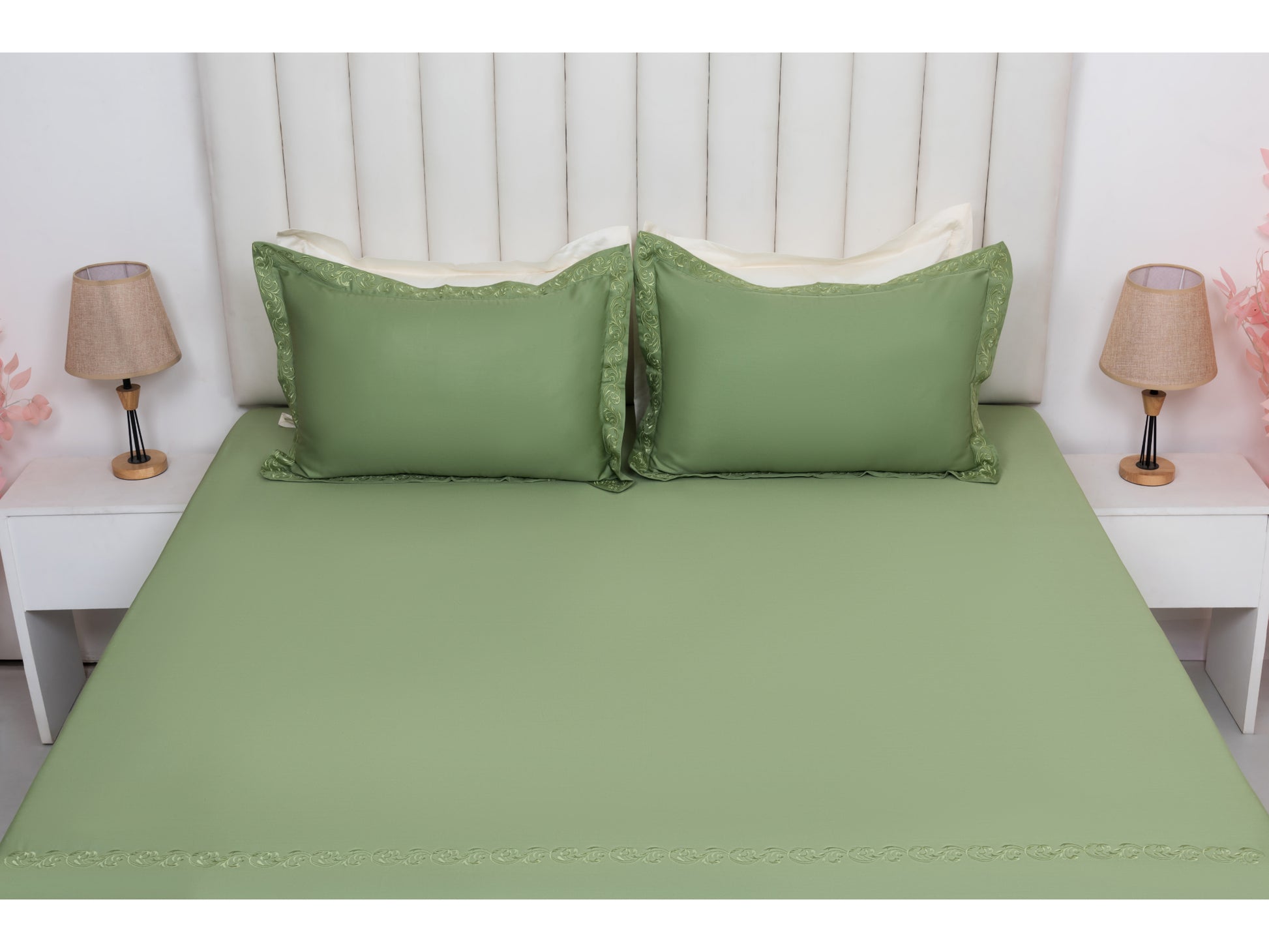 EMBROIDERY BEDSHEET 100% COTTON (3PCS) - Bedding Bliss