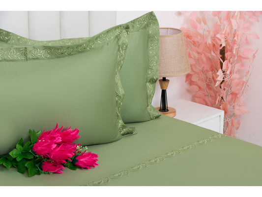 EMBROIDERY BEDSHEET 100% COTTON (3PCS) - Bedding Bliss