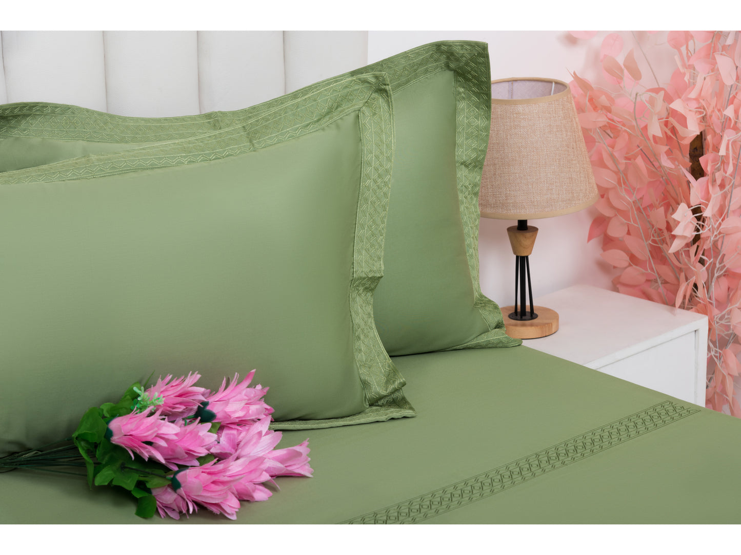 EMBROIDERY BEDSHEET 100% COTTON (3PCS) - Bedding Bliss