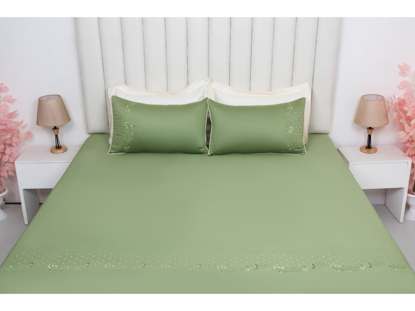 EMBROIDERY BEDSHEET 100% COTTON (3PCS) - Bedding Bliss