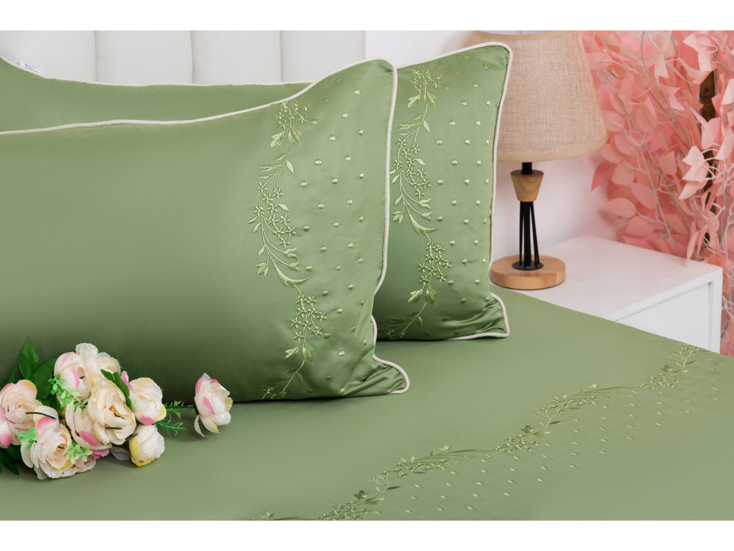 EMBROIDERY BEDSHEET 100% COTTON (3PCS) - Bedding Bliss