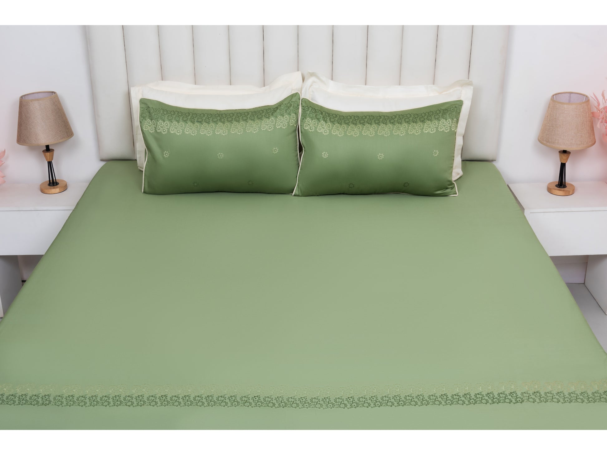 EMBROIDERY BEDSHEET 100% COTTON (3PCS) - Bedding Bliss