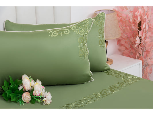 EMBROIDERY BEDSHEET 100% COTTON (3PCS) - Bedding Bliss