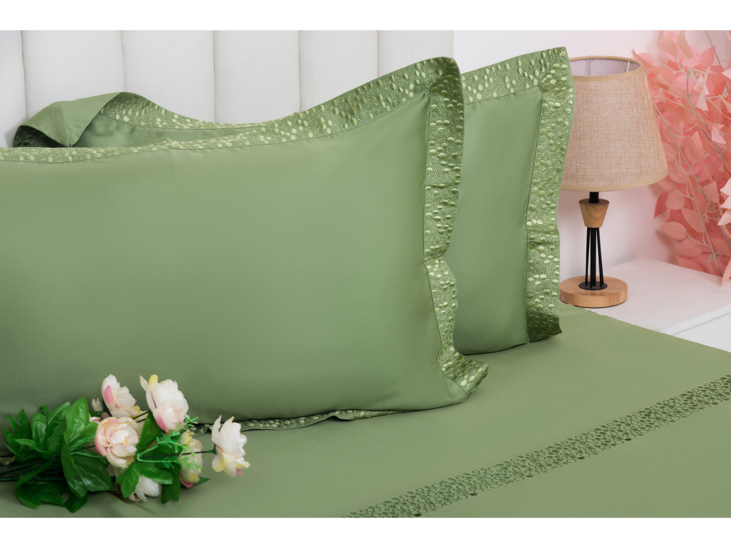 EMBROIDERY BEDSHEET 100% COTTON (3PCS) - Bedding Bliss