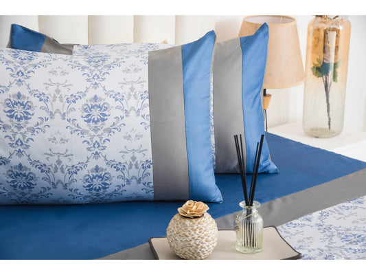 PRINTED WITH PATCH WORK 100% COTTON BEDSHEET (3PCS) - Bedding Bliss