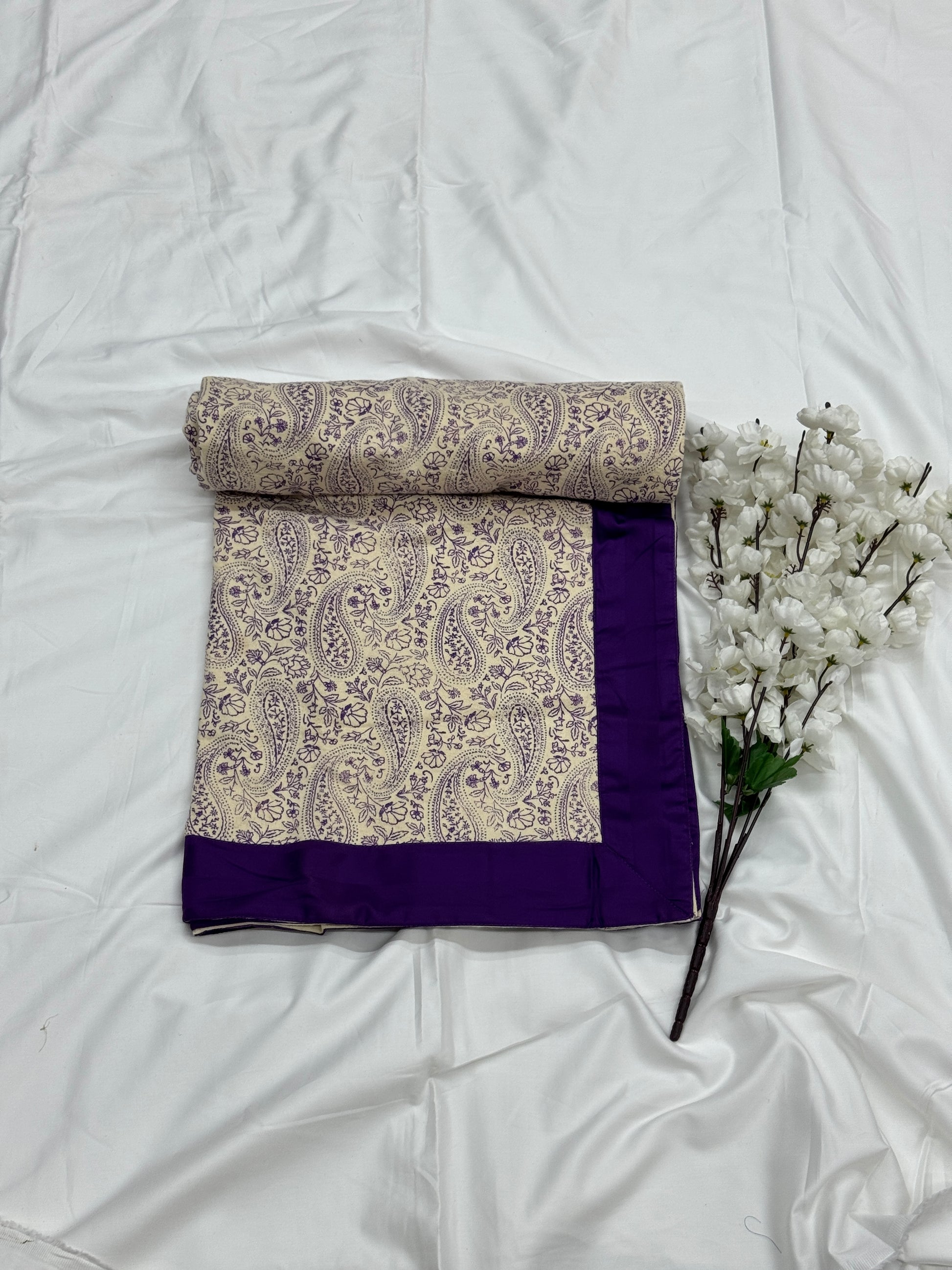 PURE COTTON SINGLE LAYER DOHOR (VIOLET) - Bedding Bliss