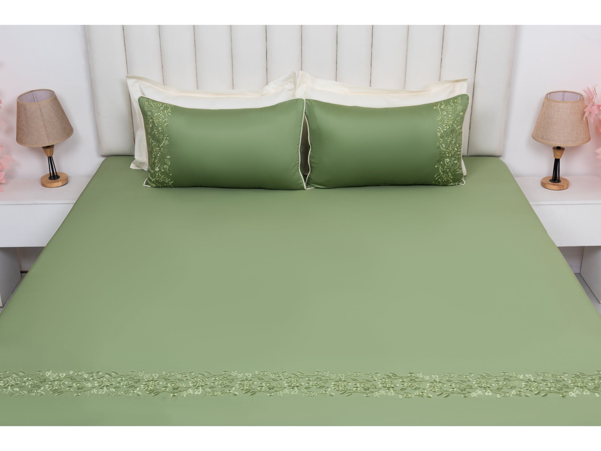 EMBROIDERY BEDSHEET 100% COTTON (3PCS) - Bedding Bliss