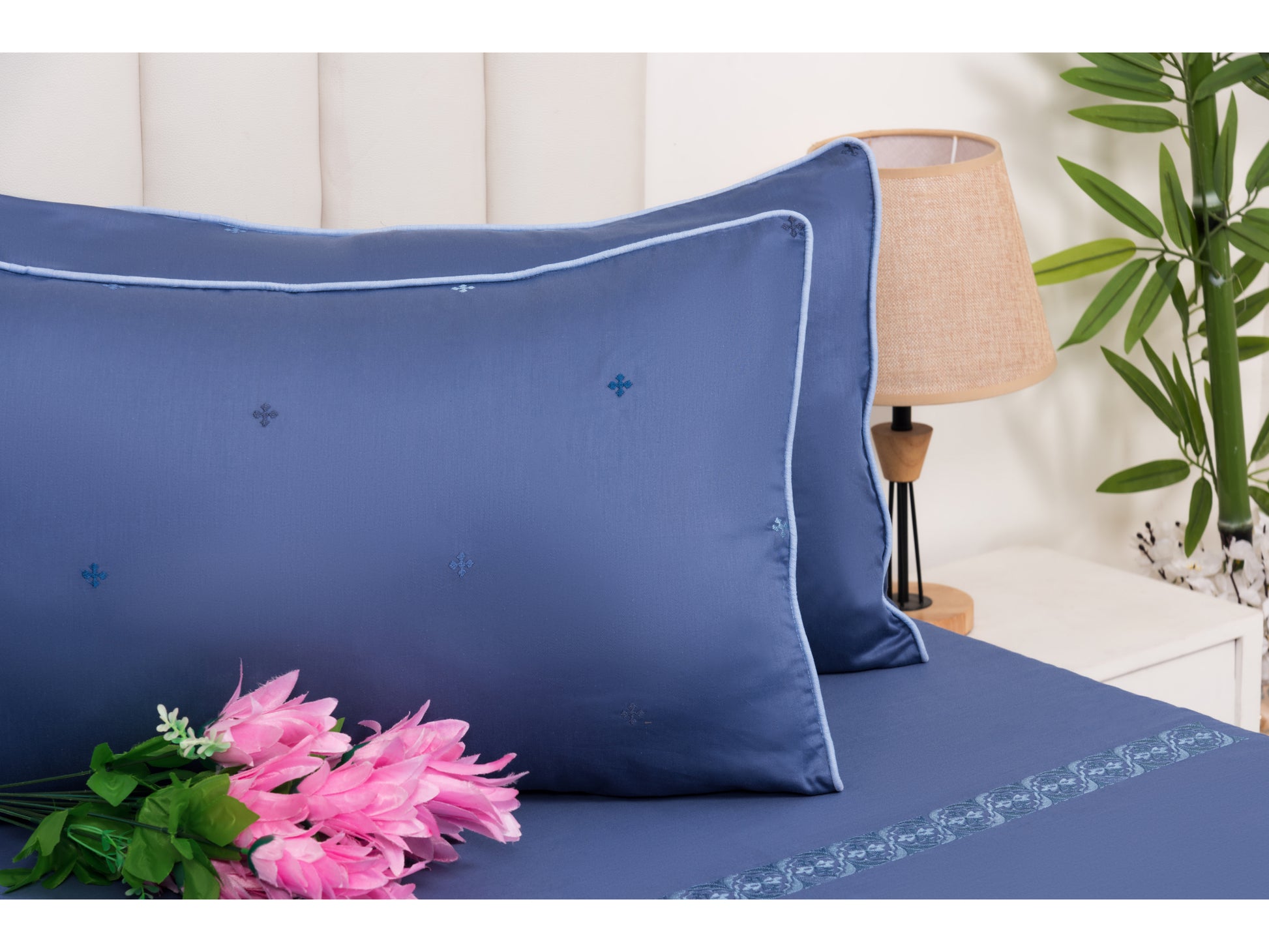 EMBROIDERY BEDSHEET 100% COTTON (3PCS) - Bedding Bliss