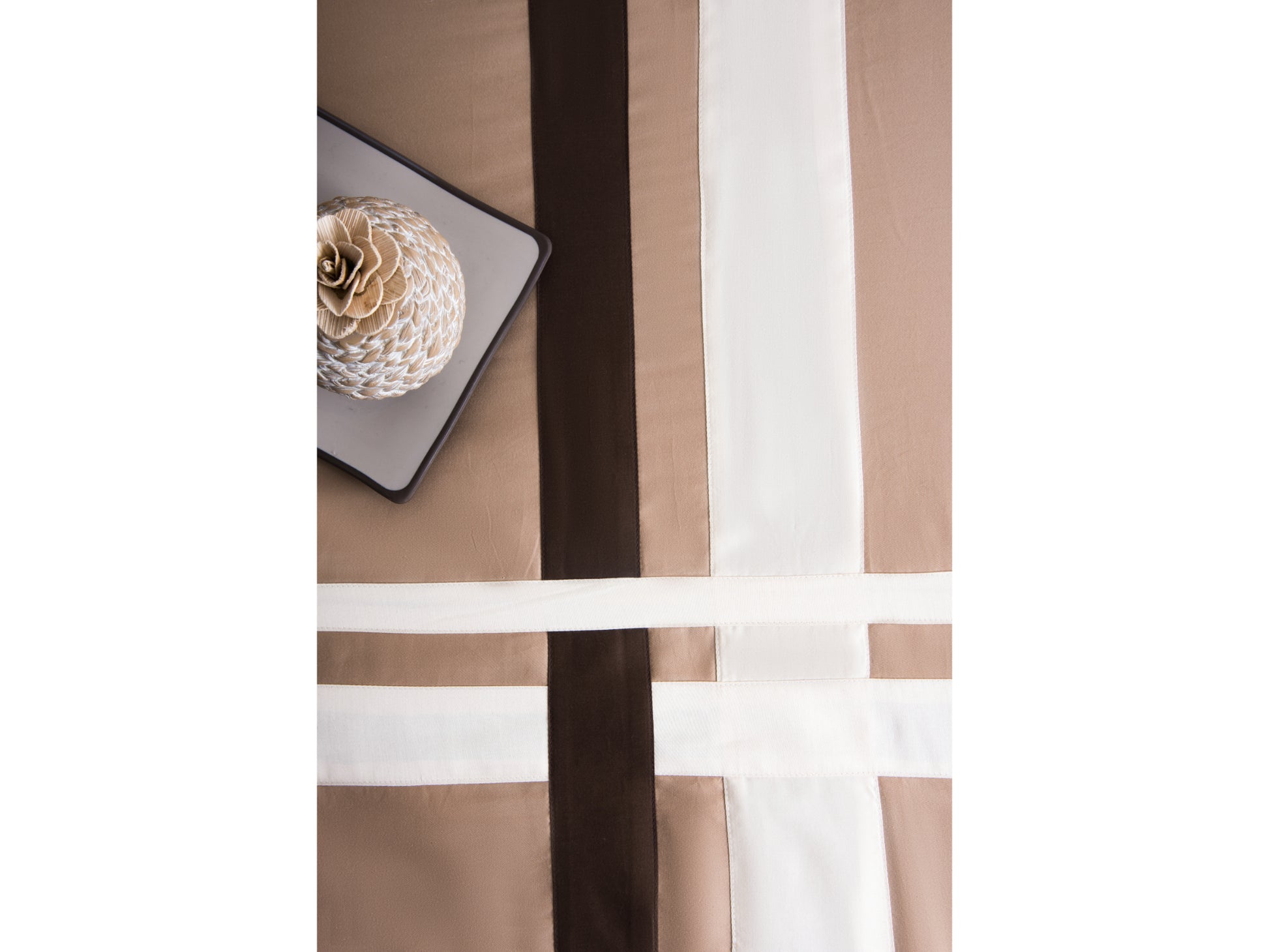 PATCH WORK BEDDING SET 100% COTTON (9 PCS, TAUPE) - Bedding Bliss
