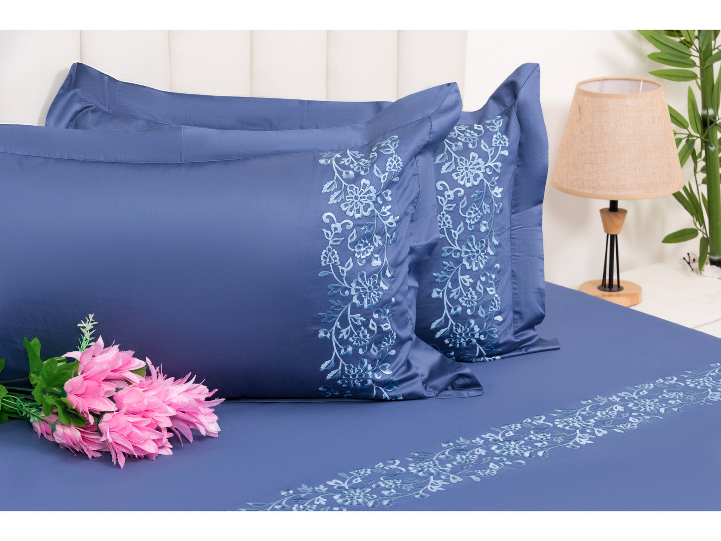 EMBROIDERY BEDSHEET 100% COTTON (3PCS) - Bedding Bliss