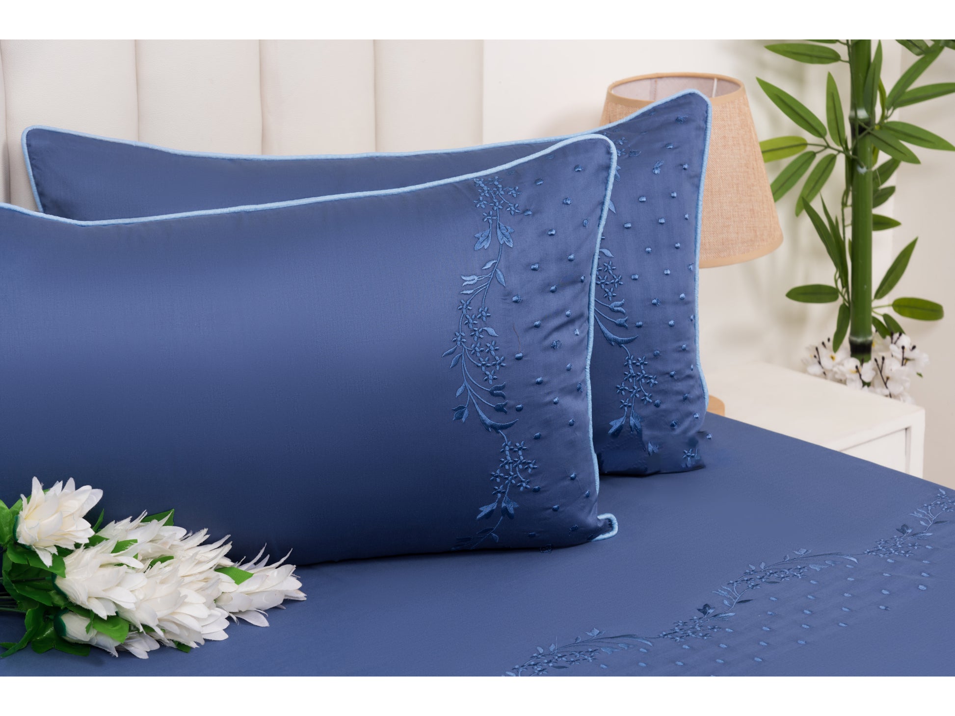 EMBROIDERY BEDSHEET 100% COTTON (3PCS) - Bedding Bliss