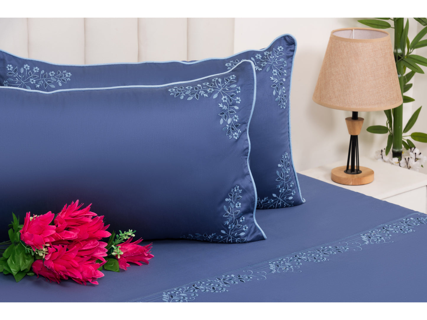 EMBROIDERY BEDSHEET 100% COTTON (3PCS) - Bedding Bliss