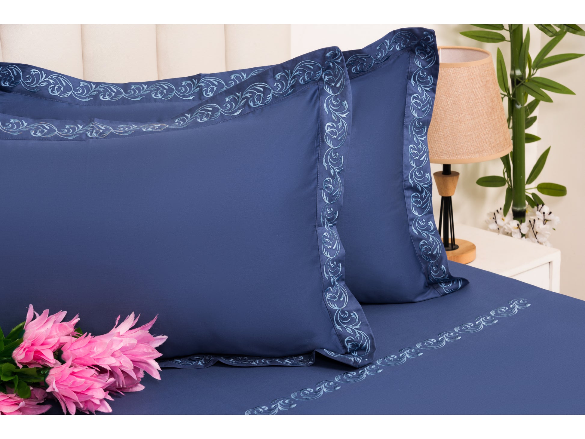 EMBROIDERY BEDSHEET 100% COTTON (3PCS) - Bedding Bliss