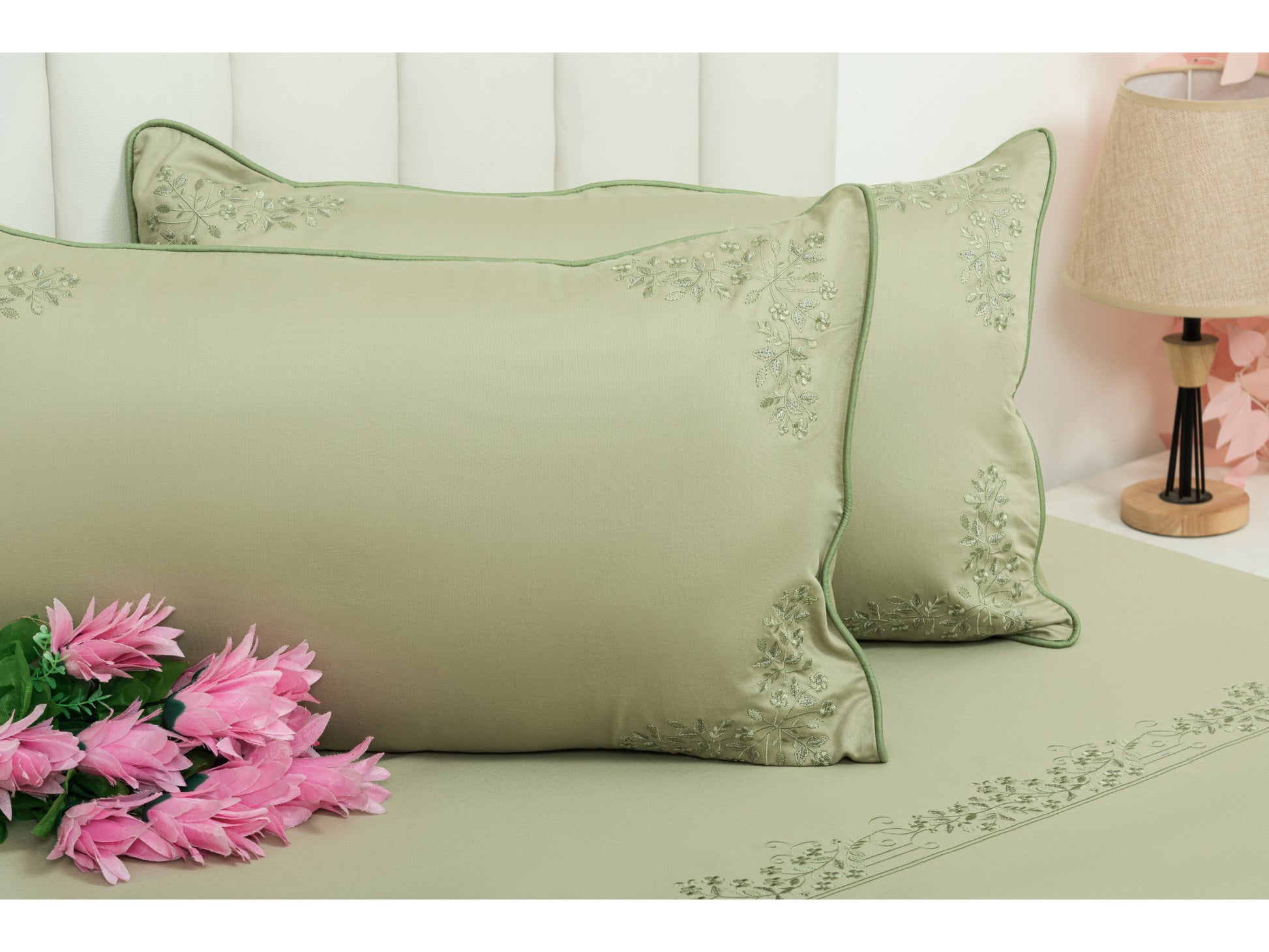 EMBROIDERY BEDSHEET 100% COTTON (3PCS) - Bedding Bliss