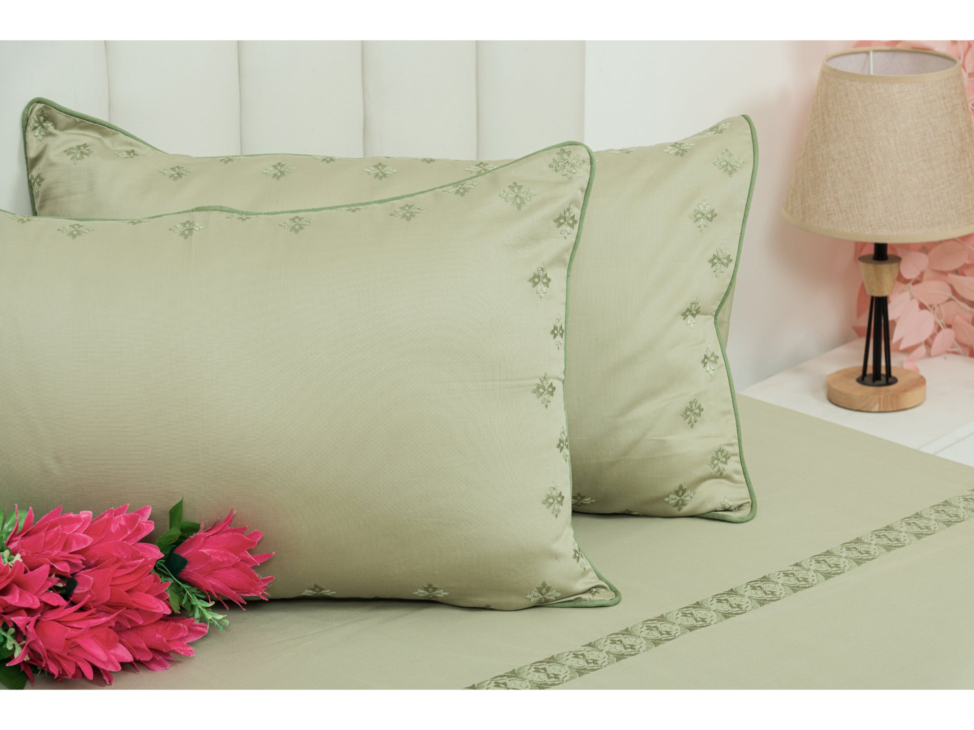 EMBROIDERY BEDSHEET 100% COTTON (3PCS) - Bedding Bliss