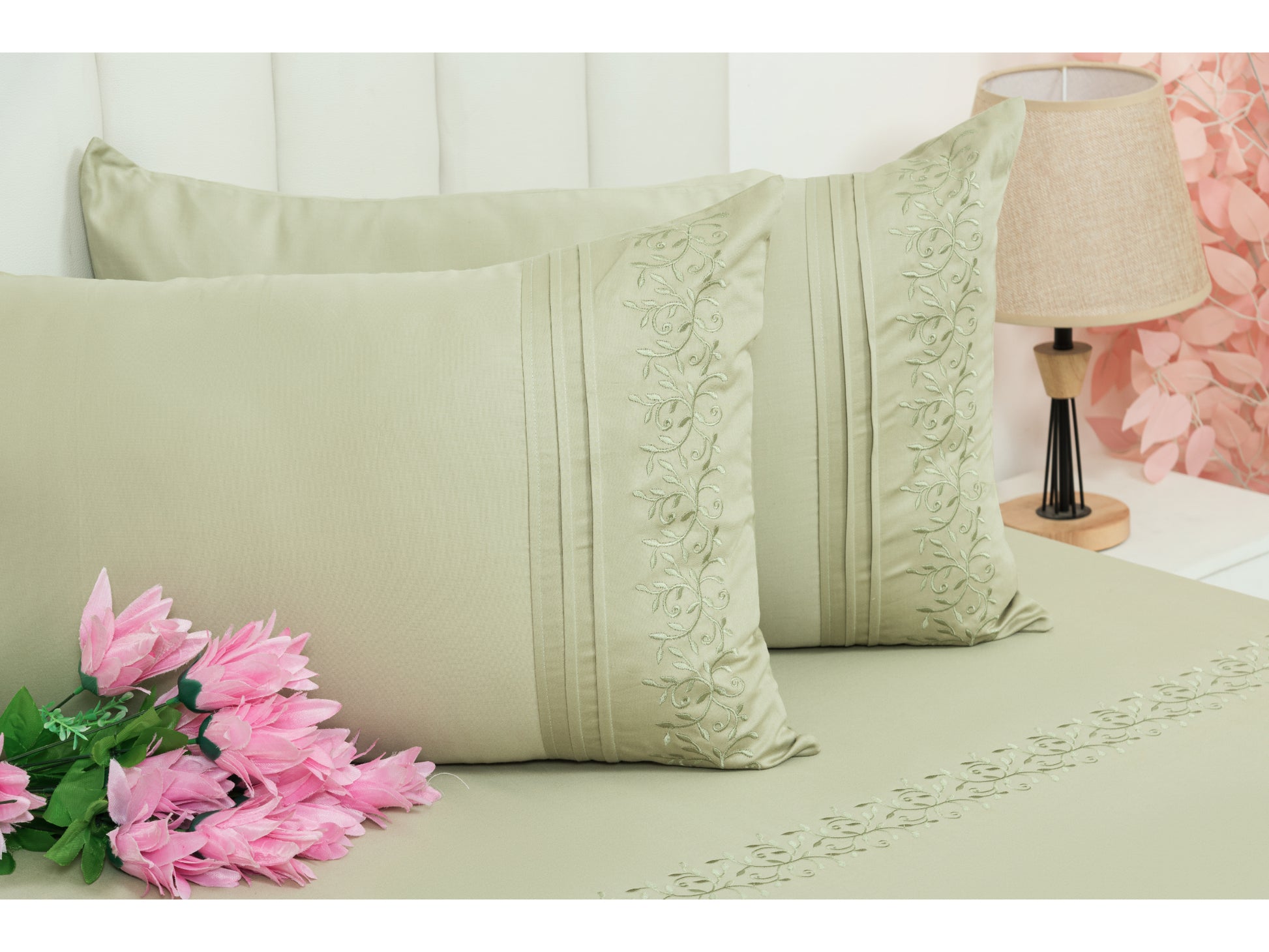 EMBROIDERY BEDSHEET 100% COTTON (3PCS) - Bedding Bliss
