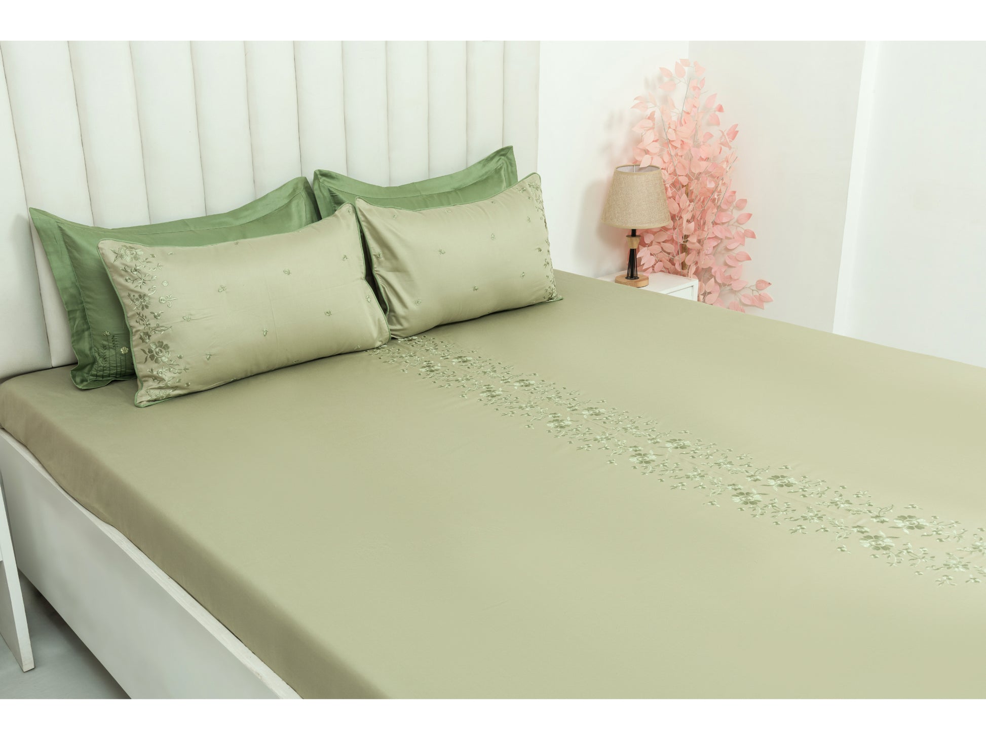 EMBROIDERY BEDSHEET 100% COTTON (3PCS) - Bedding Bliss