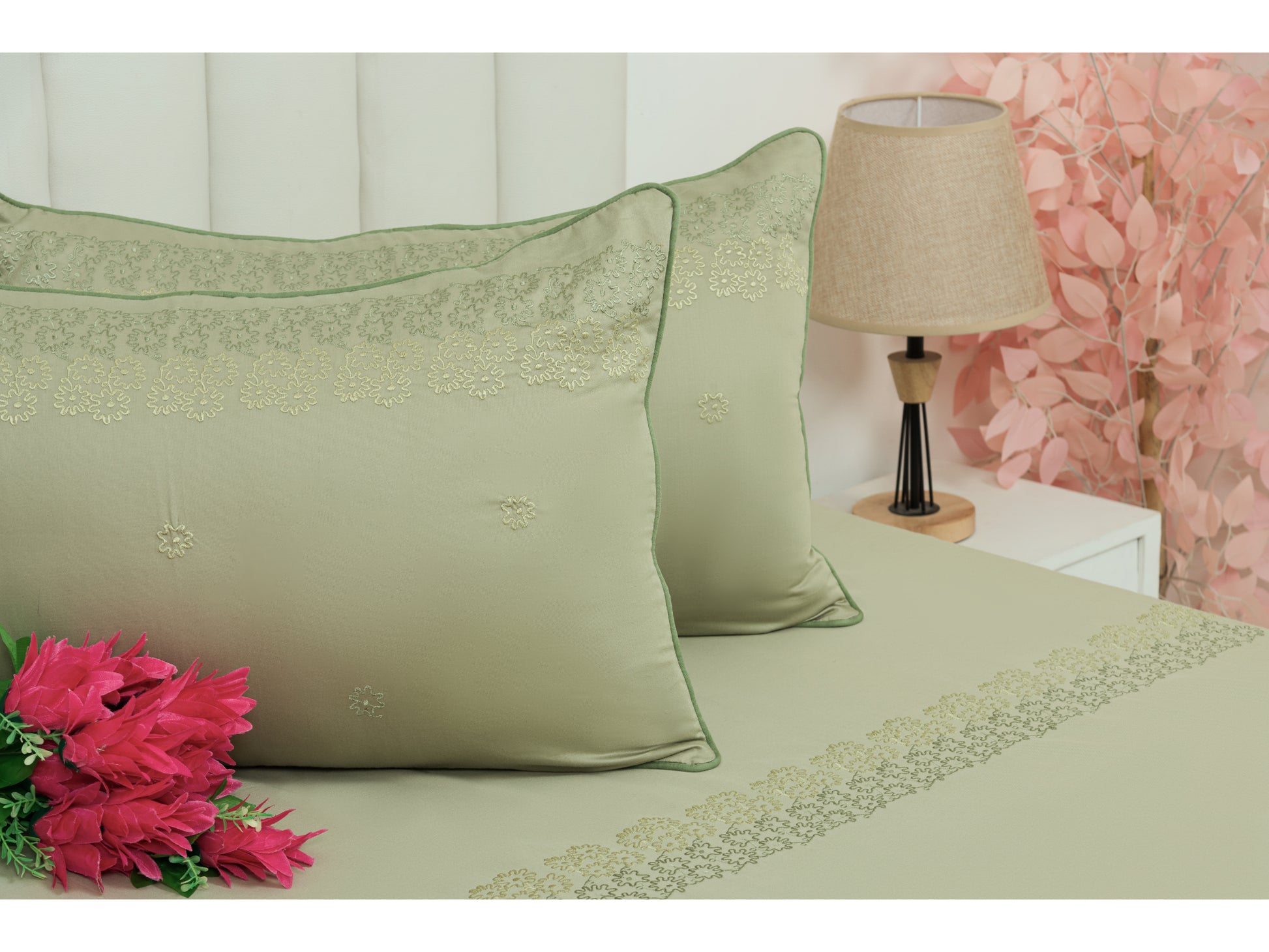 EMBROIDERY BEDSHEET 100% COTTON (3PCS) - Bedding Bliss