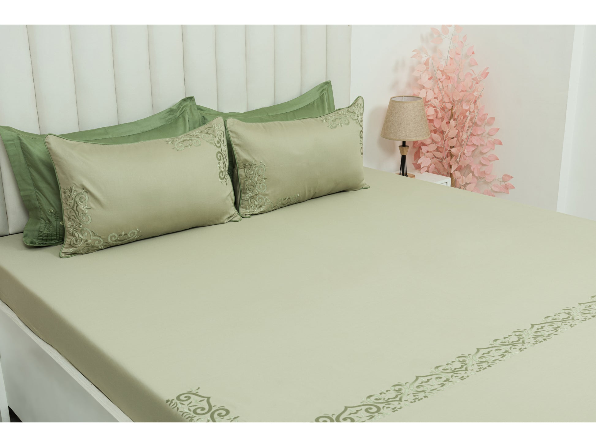 EMBROIDERY BEDSHEET 100% COTTON (3PCS) - Bedding Bliss