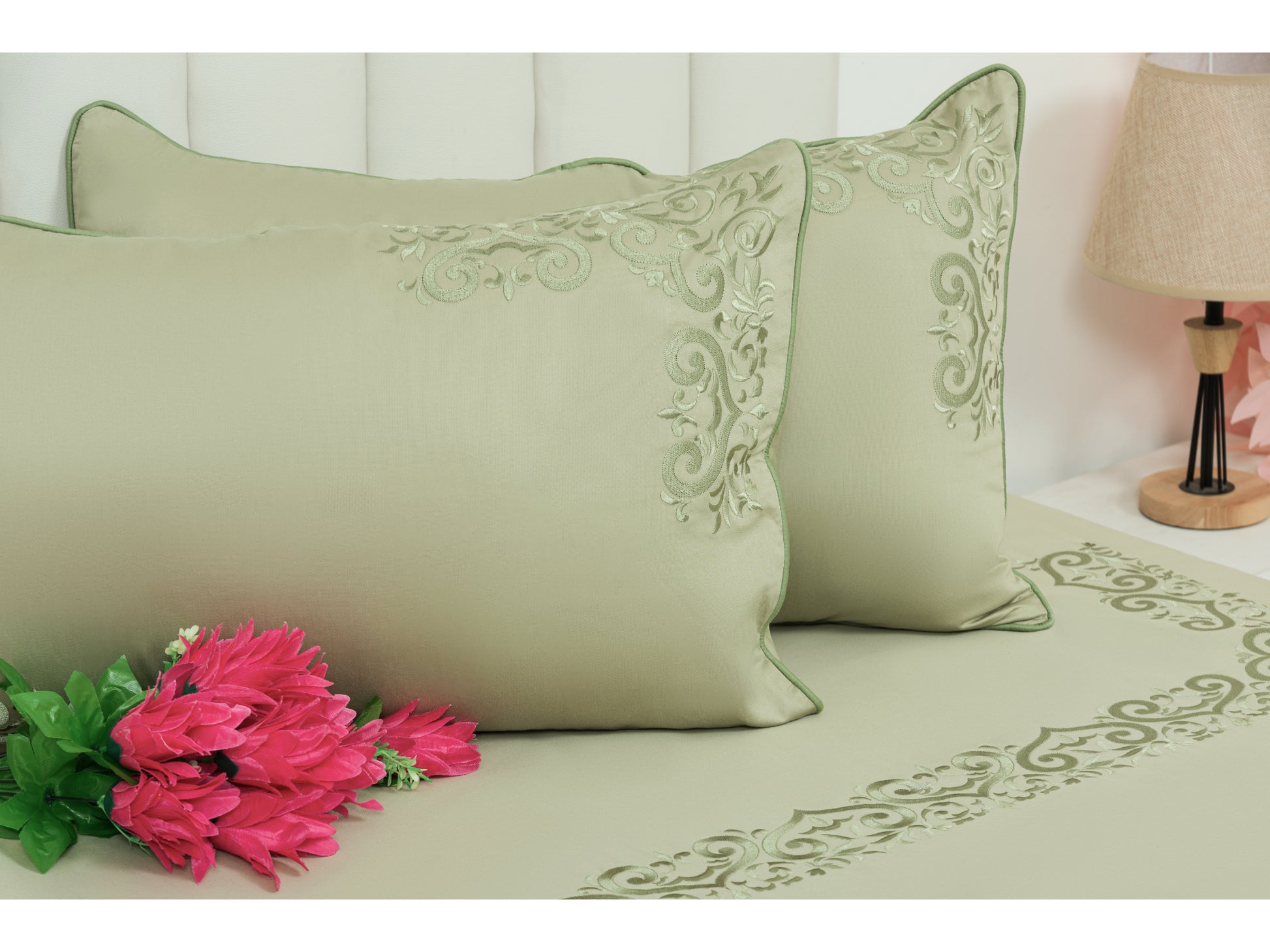 EMBROIDERY BEDSHEET 100% COTTON (3PCS) - Bedding Bliss