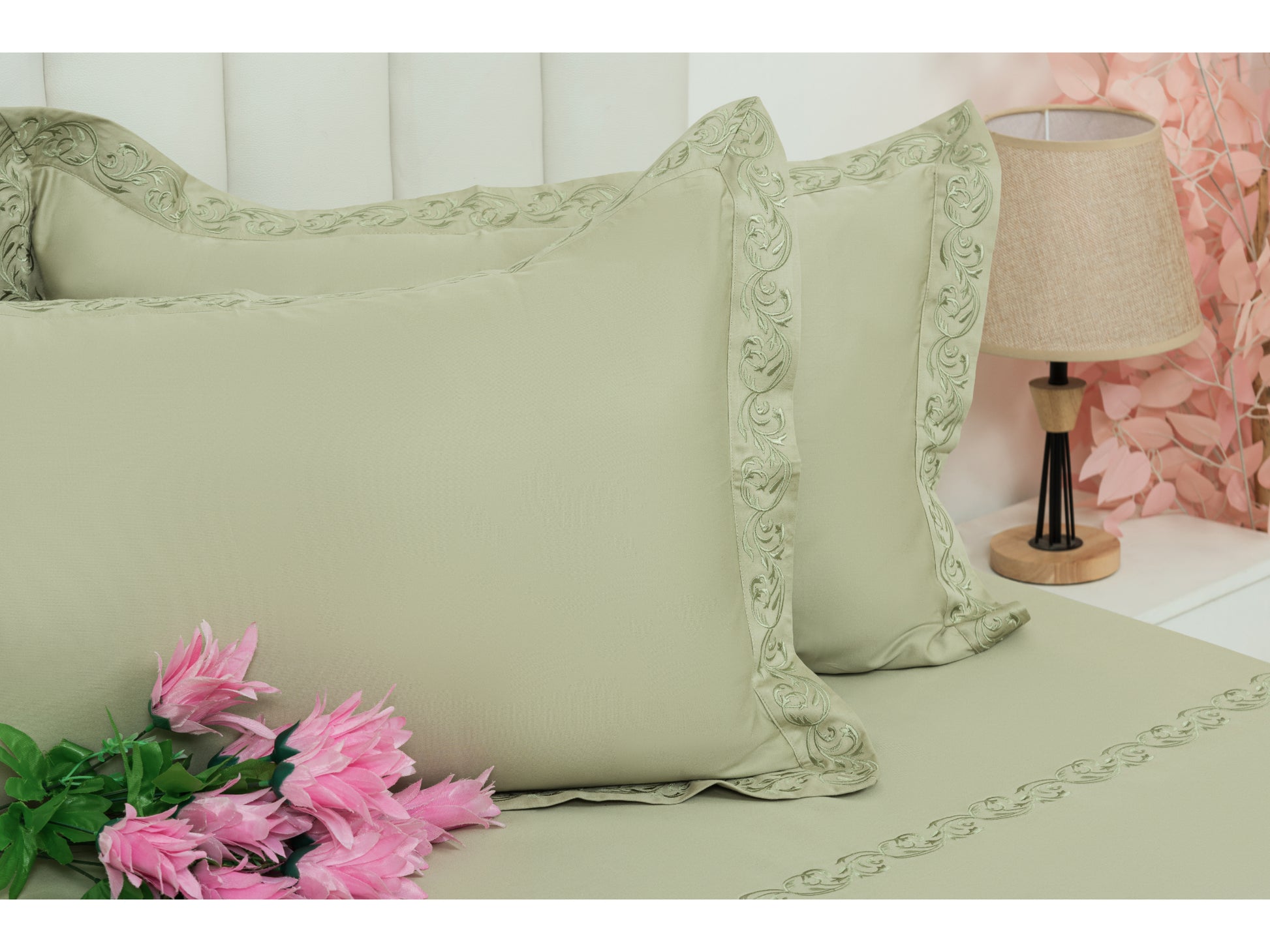 EMBROIDERY BEDSHEET 100% COTTON (3PCS) - Bedding Bliss