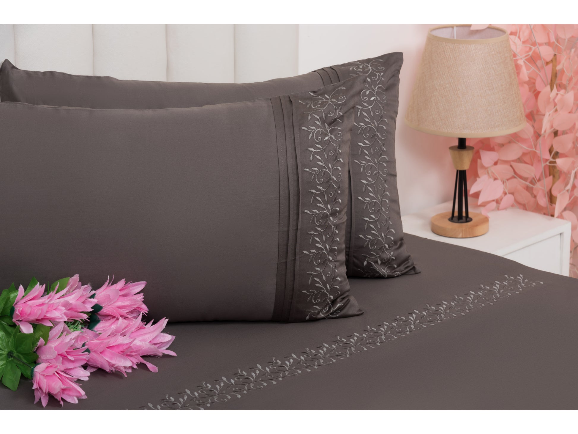 EMBROIDERY BEDSHEET 100% COTTON (3PCS) - Bedding Bliss