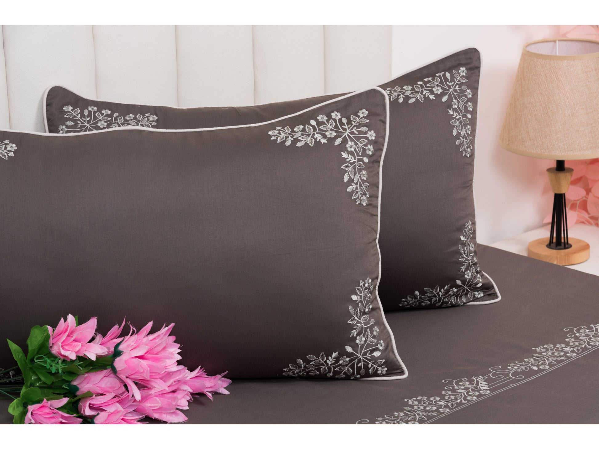 EMBROIDERY BEDSHEET 100% COTTON (3PCS) - Bedding Bliss