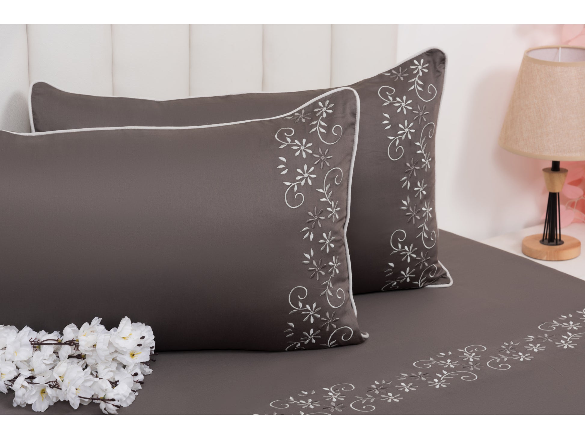 EMBROIDERY BEDSHEET 100% COTTON (3PCS) - Bedding Bliss