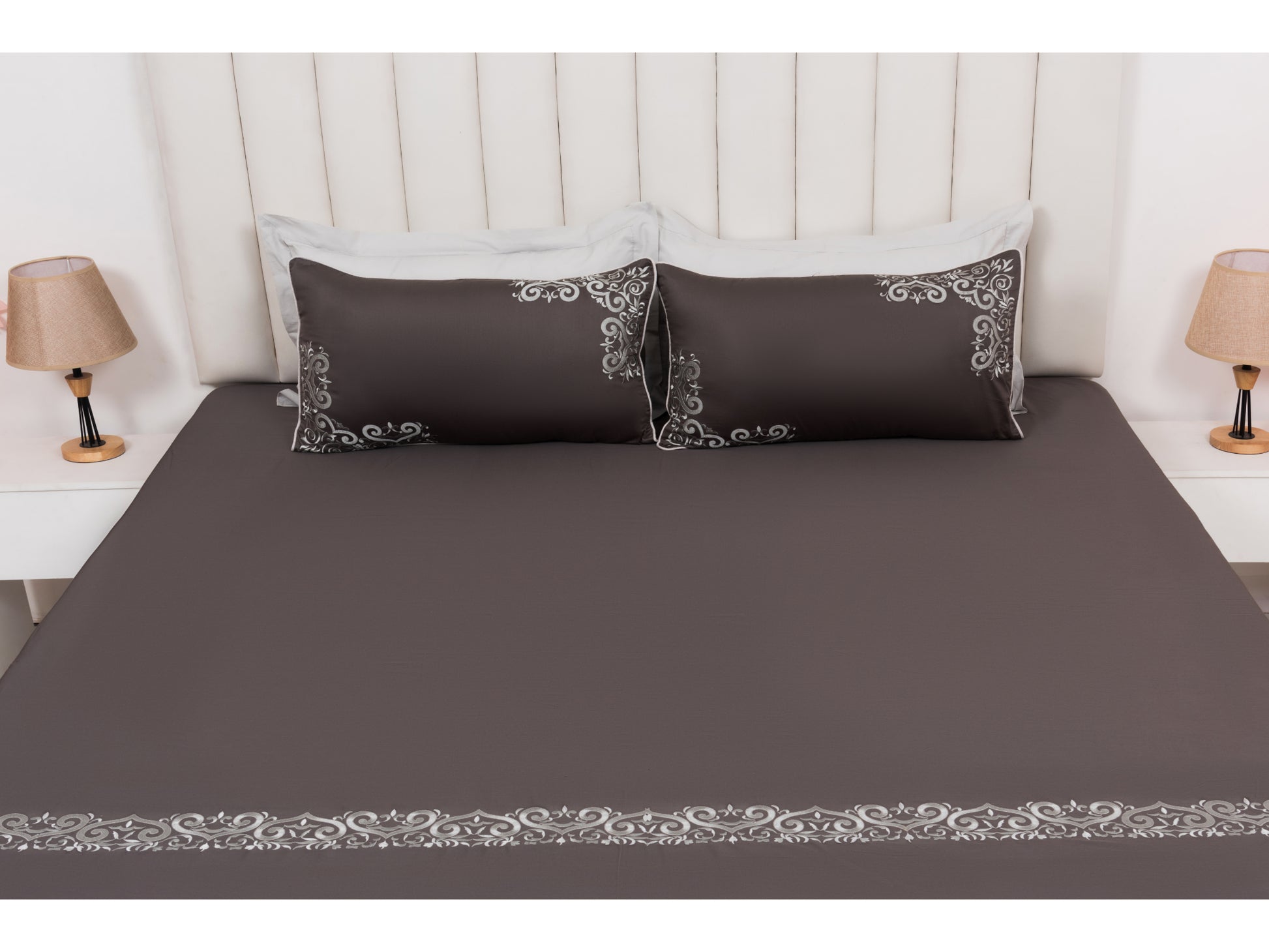 EMBROIDERY BEDSHEET 100% COTTON (3PCS) - Bedding Bliss