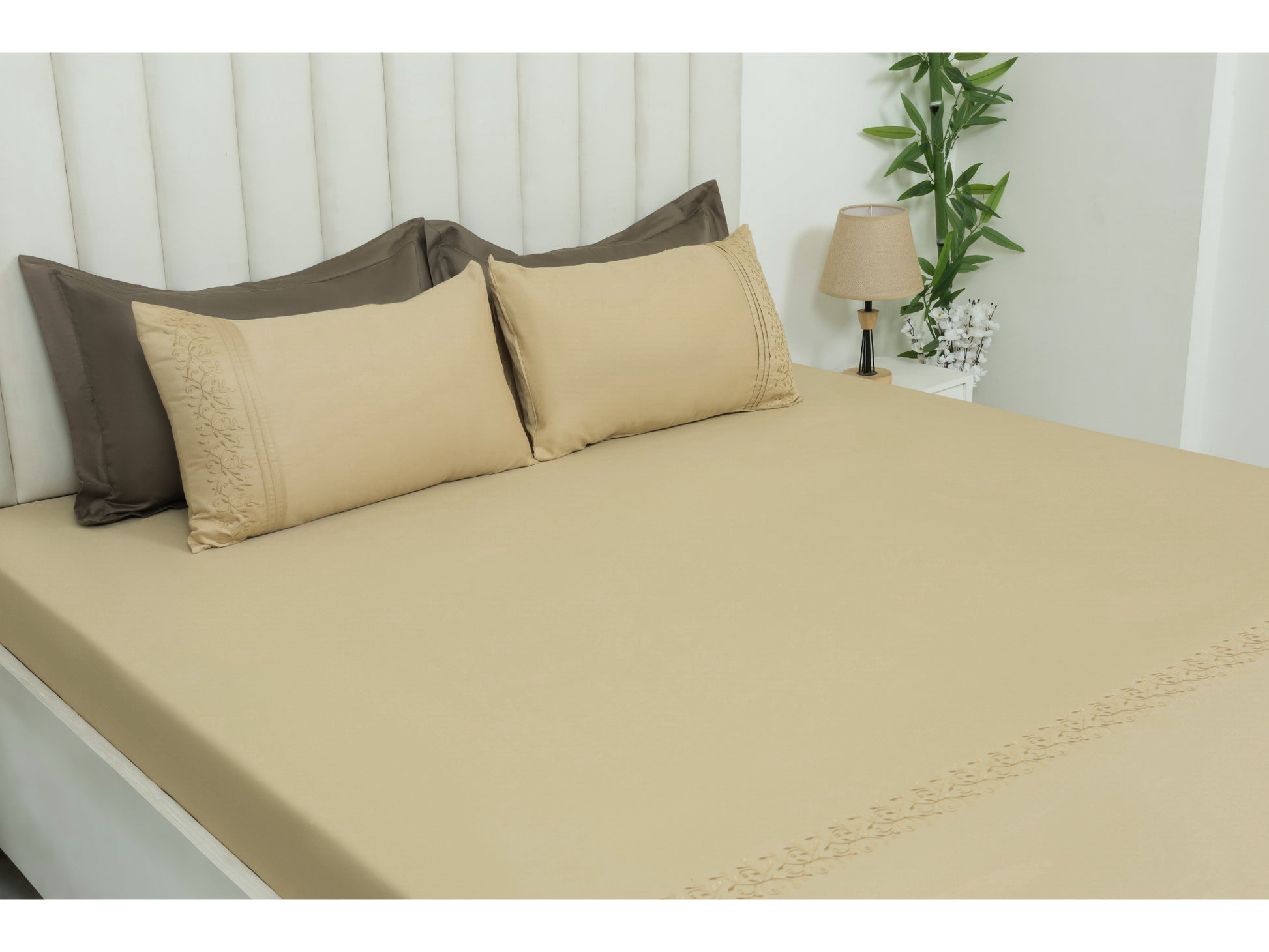 EMBROIDERY BEDSHEET 100% COTTON (3PCS) - Bedding Bliss