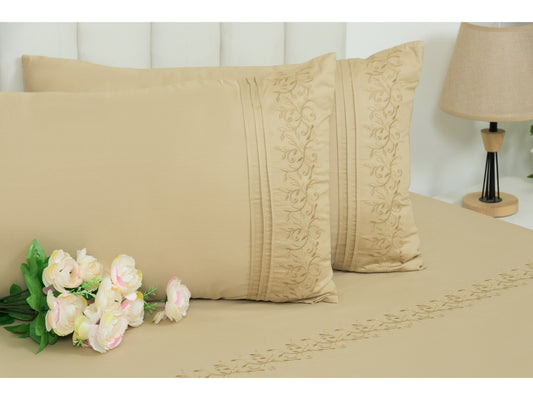 EMBROIDERY BEDSHEET 100% COTTON (3PCS) - Bedding Bliss