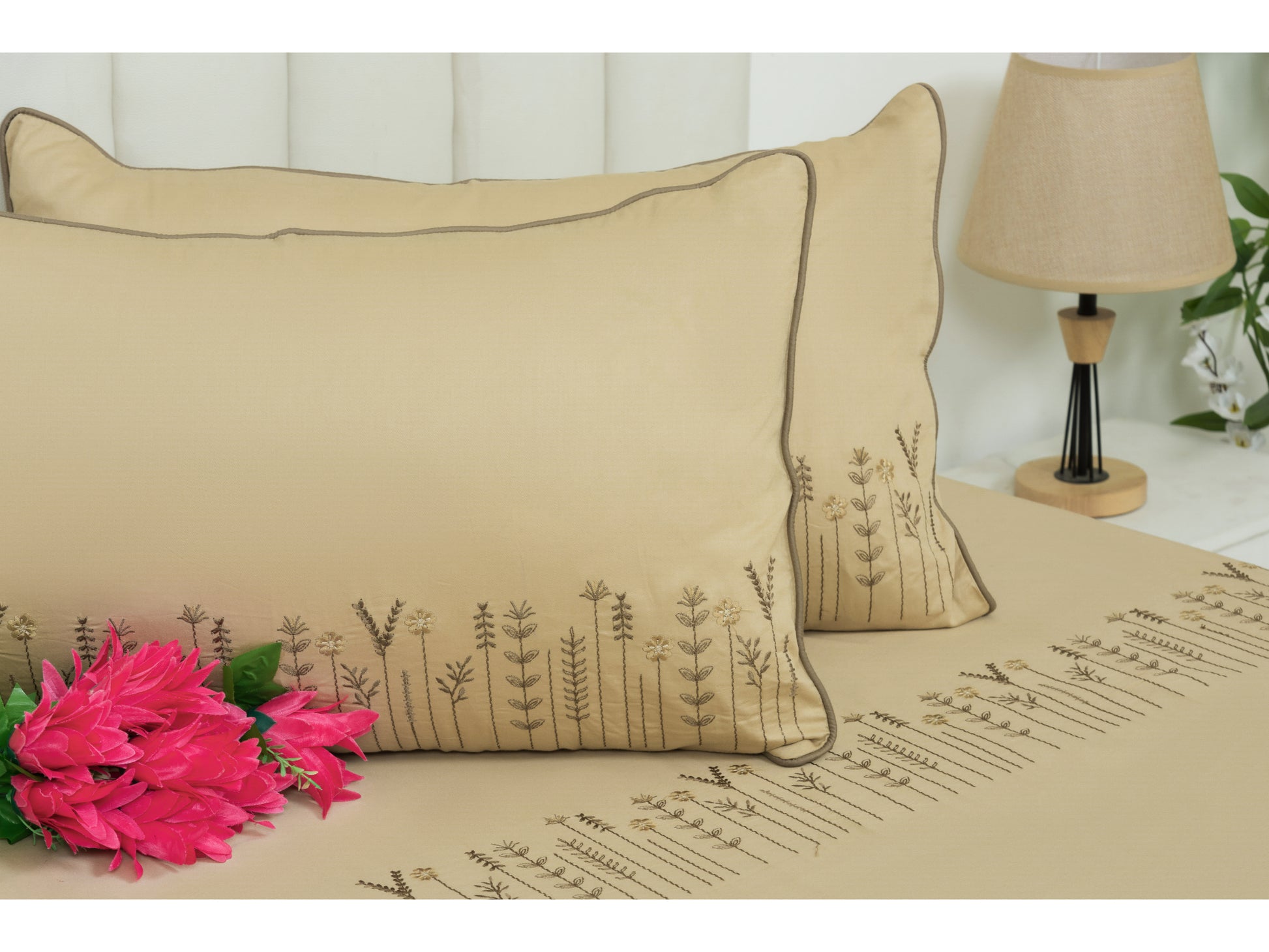 EMBROIDERY BEDSHEET 100% COTTON (3PCS) - Bedding Bliss