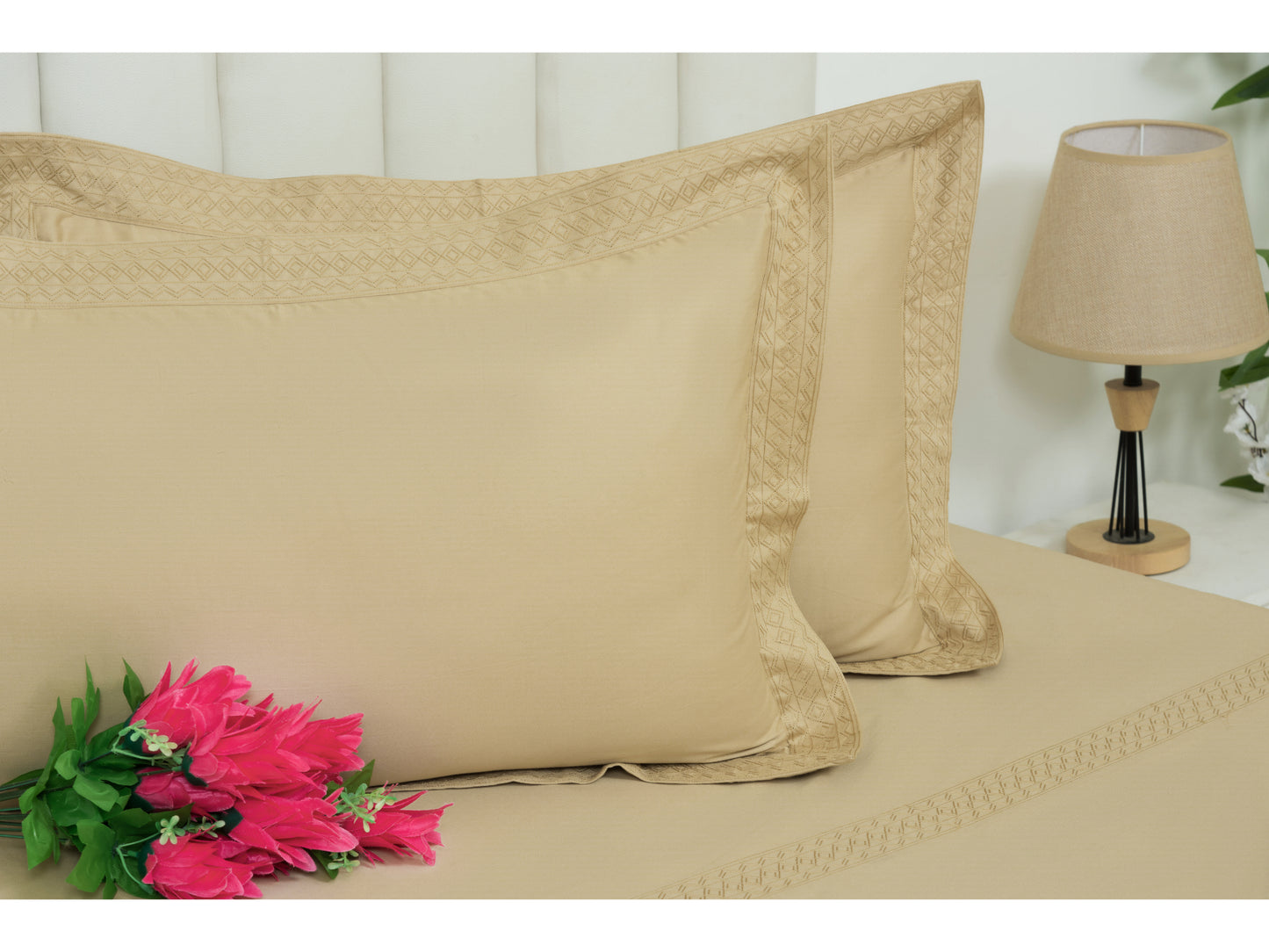 EMBROIDERY BEDSHEET 100% COTTON (3PCS) - Bedding Bliss