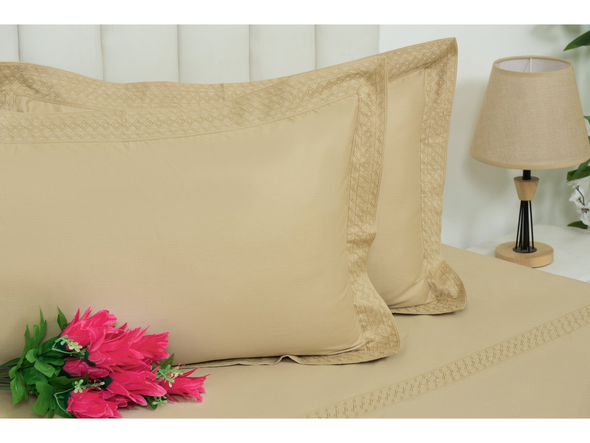 EMBROIDERY BEDSHEET 100% COTTON (3PCS) - Bedding Bliss
