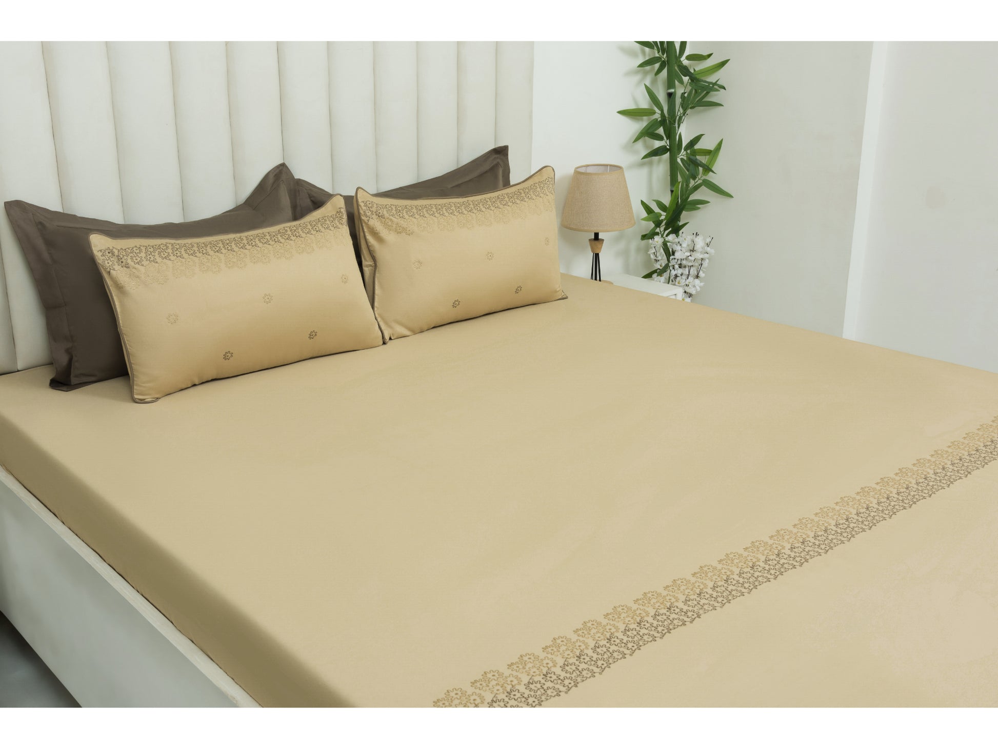 EMBROIDERY BEDSHEET 100% COTTON (3PCS) - Bedding Bliss