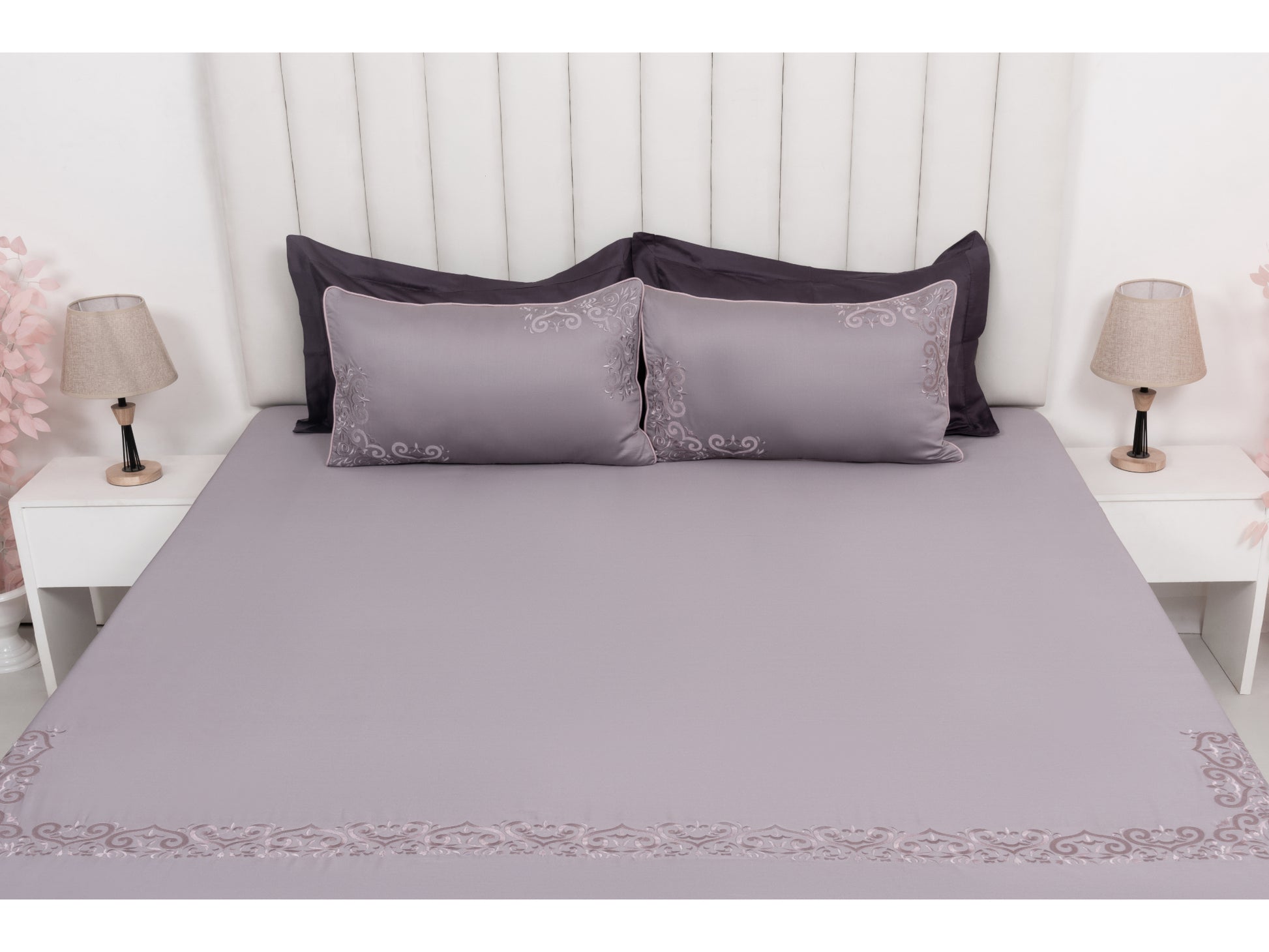 EMBROIDERY BEDSHEET 100% COTTON (3PCS) - Bedding Bliss