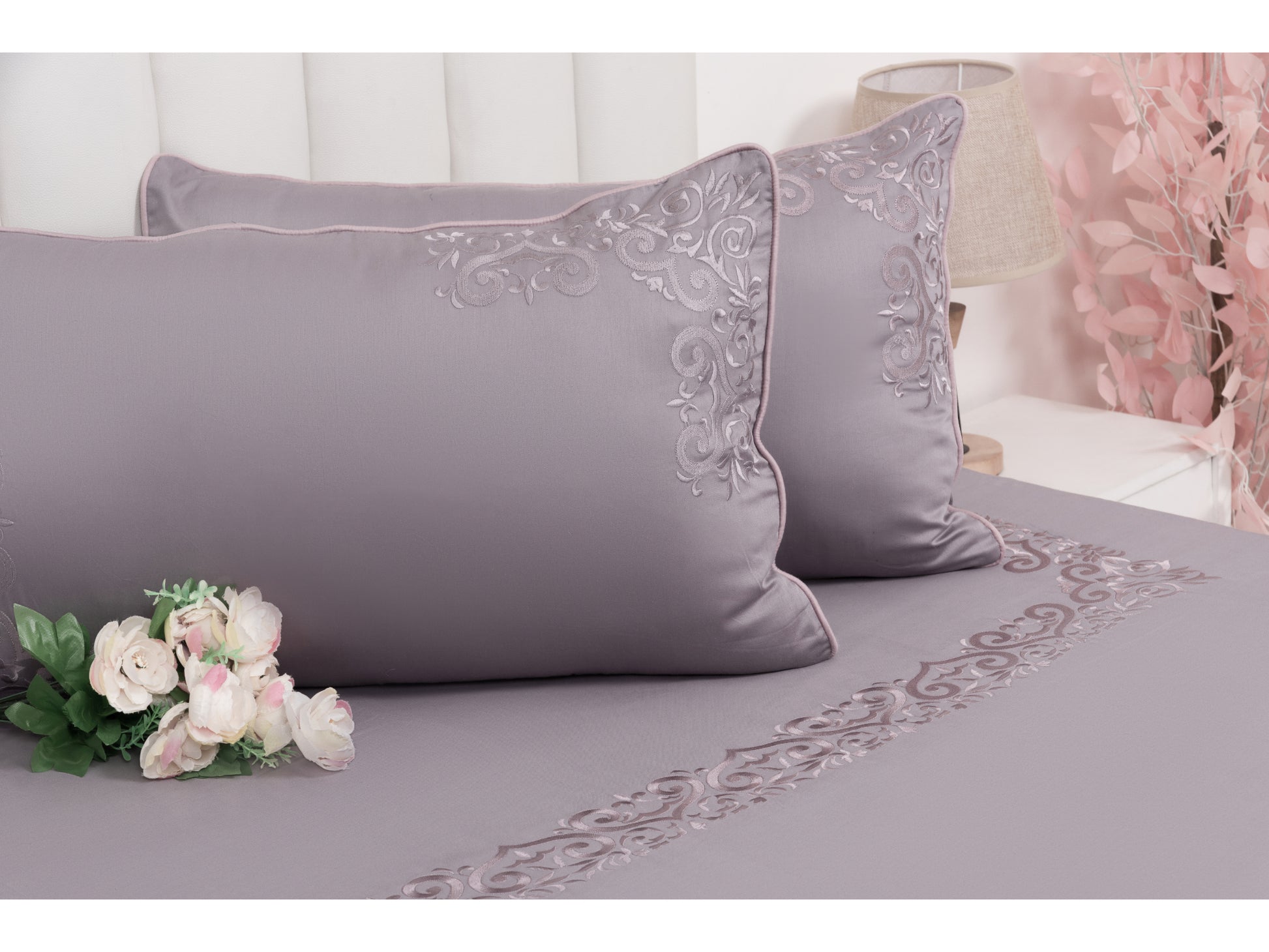 EMBROIDERY BEDSHEET 100% COTTON (3PCS) - Bedding Bliss
