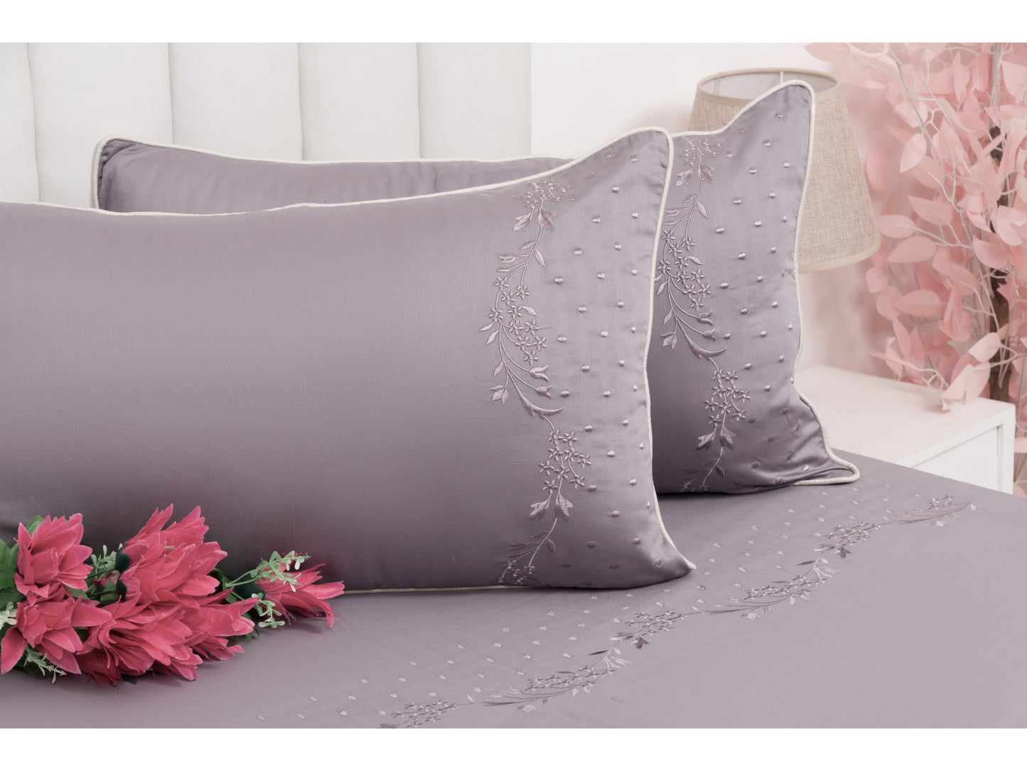 EMBROIDERY BEDSHEET 100% COTTON (3PCS) - Bedding Bliss