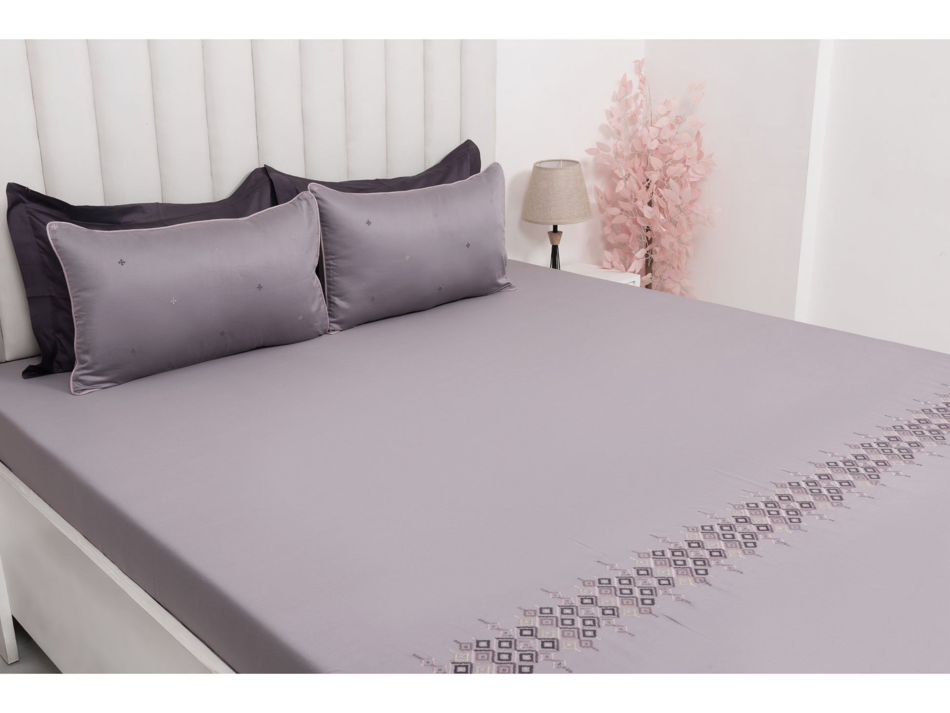 EMBROIDERY BEDSHEET 100% COTTON (3PCS) - Bedding Bliss