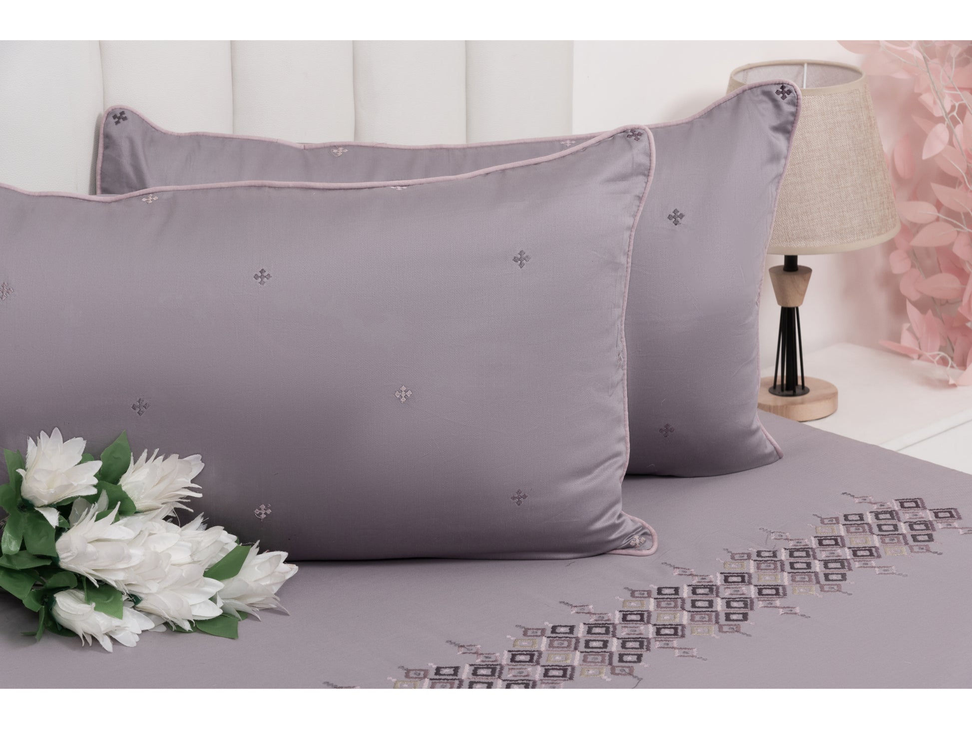 EMBROIDERY BEDSHEET 100% COTTON (3PCS) - Bedding Bliss