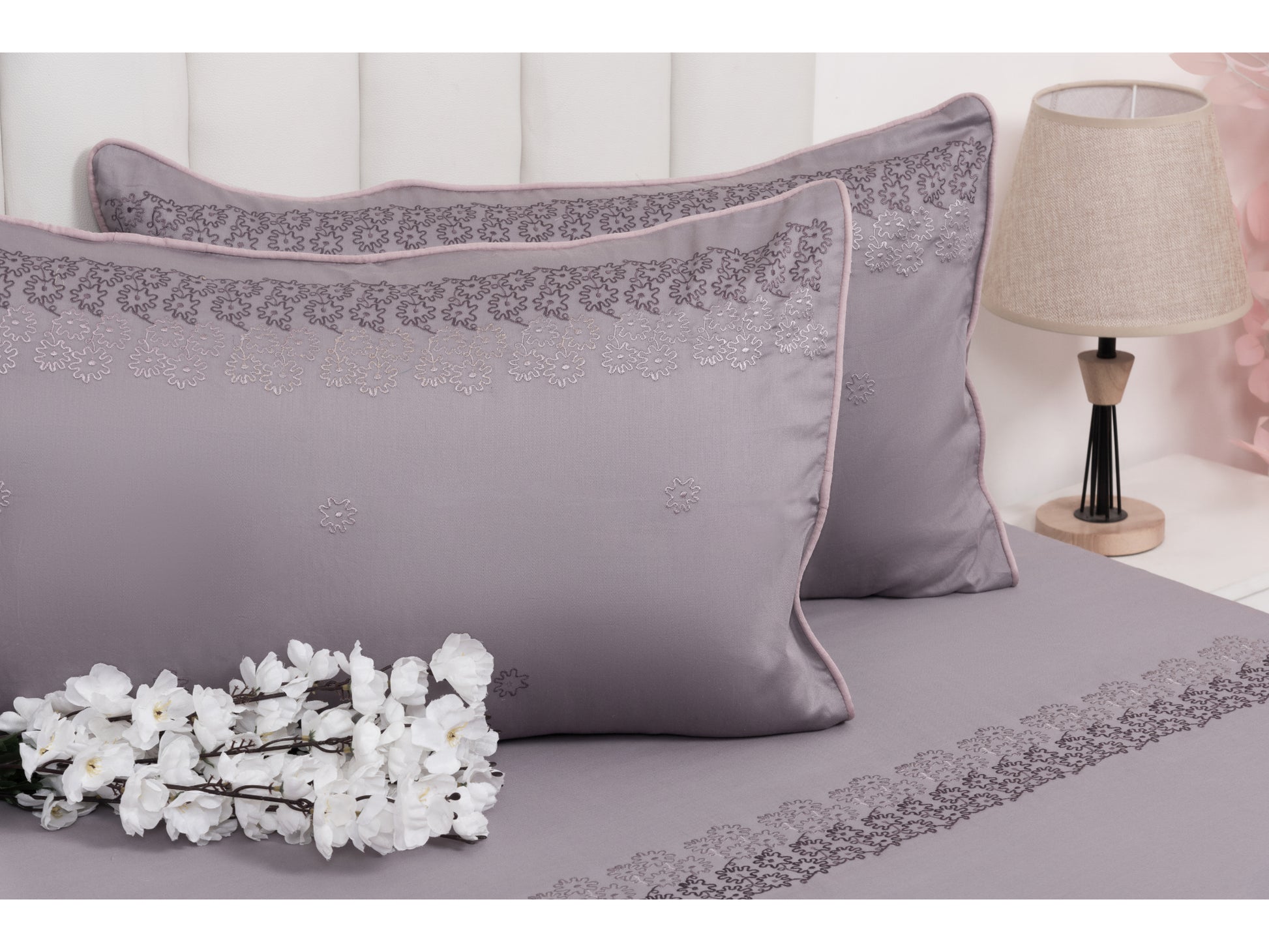EMBROIDERY BEDSHEET 100% COTTON (3PCS) - Bedding Bliss