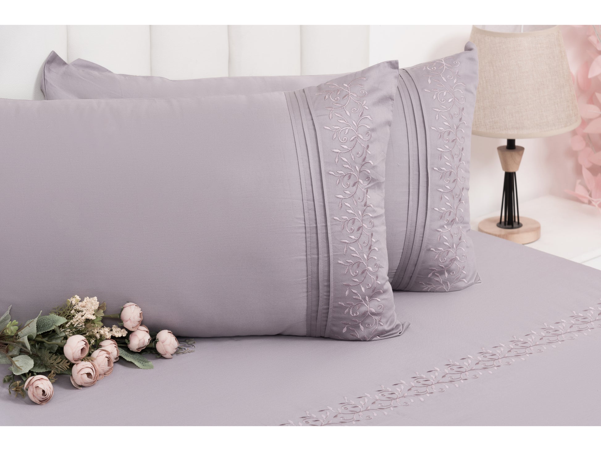 EMBROIDERY BEDSHEET 100% COTTON (3PCS) - Bedding Bliss