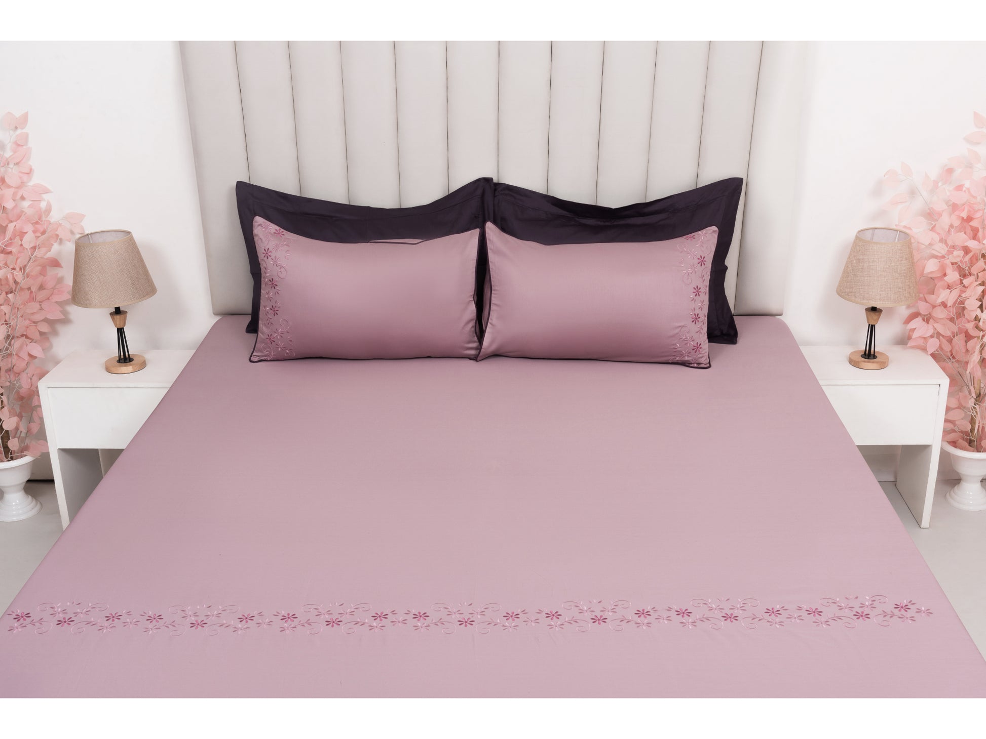 EMBROIDERY BEDSHEET 100% COTTON (3PCS) - Bedding Bliss
