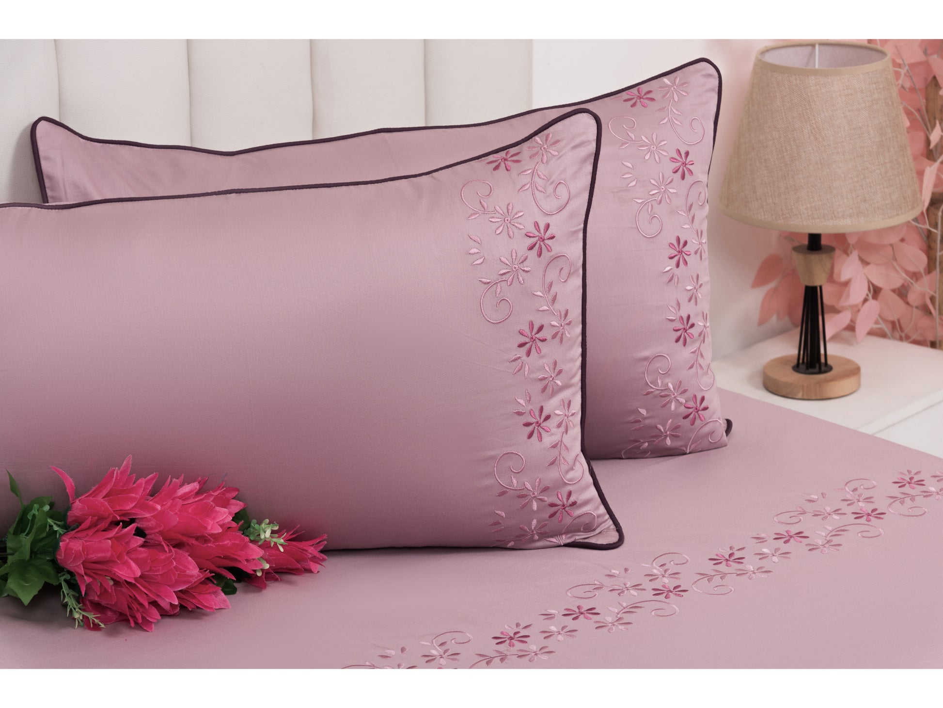 EMBROIDERY BEDSHEET 100% COTTON (3PCS) - Bedding Bliss
