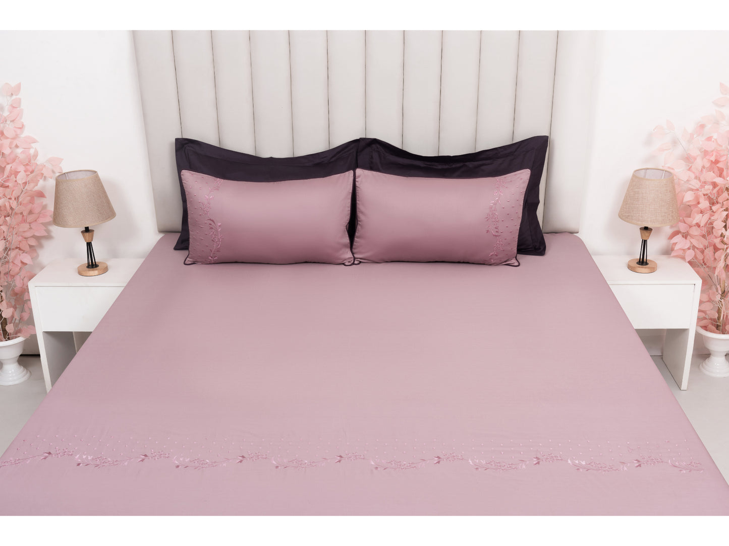 EMBROIDERY BEDSHEET 100% COTTON (3PCS) - Bedding Bliss
