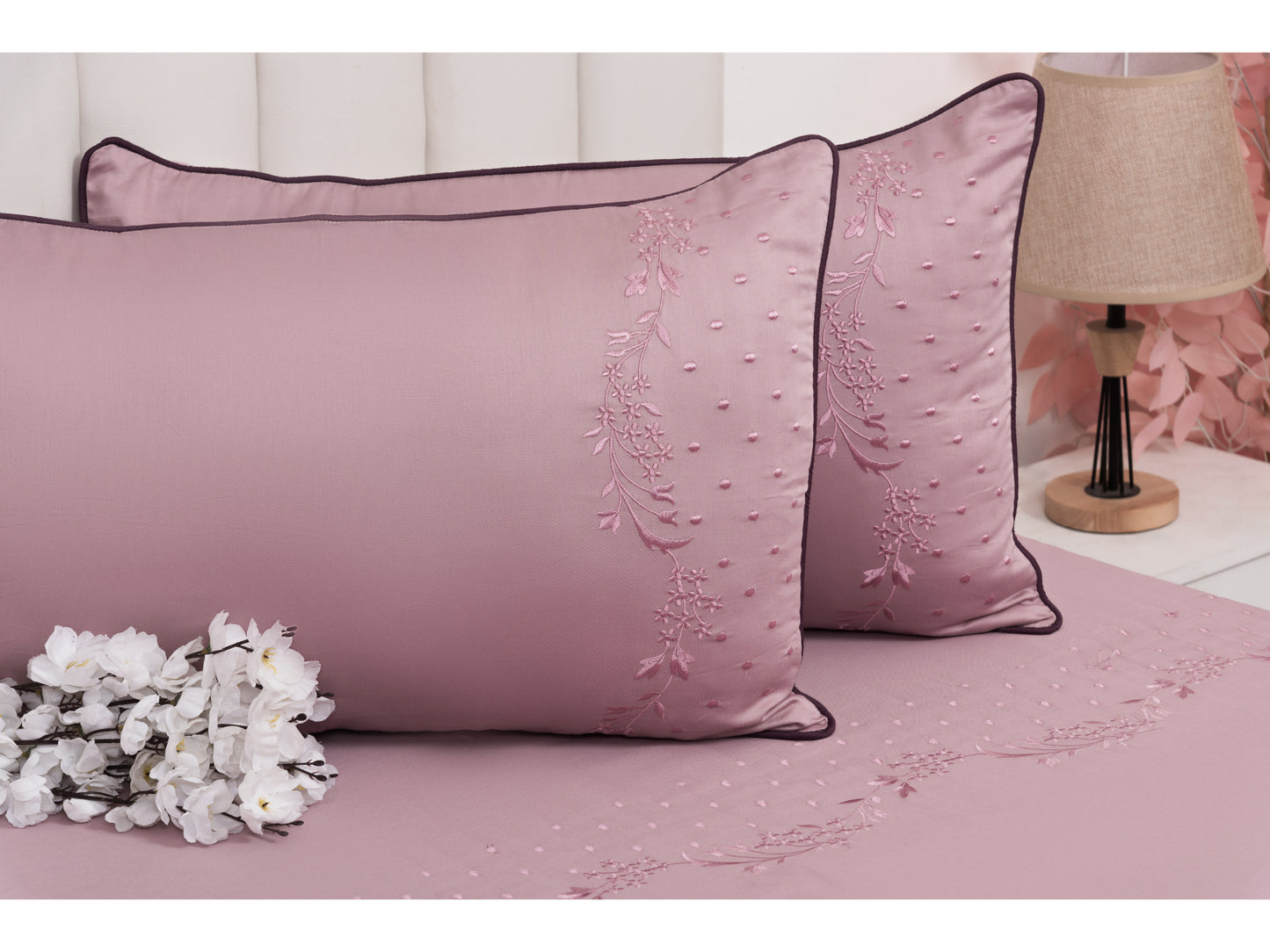 EMBROIDERY BEDSHEET 100% COTTON (3PCS) - Bedding Bliss