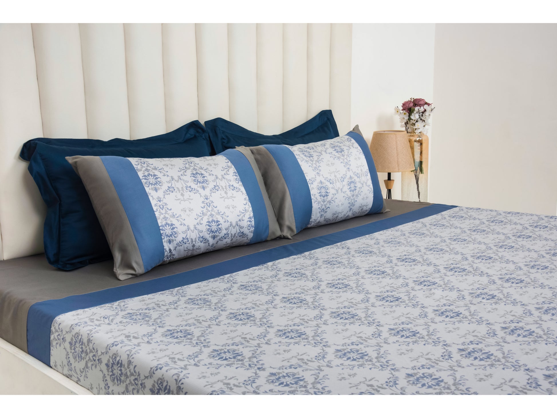 PRINTED WITH PATCH WORK 100% COTTON BEDSHEET (3PCS) - Bedding Bliss