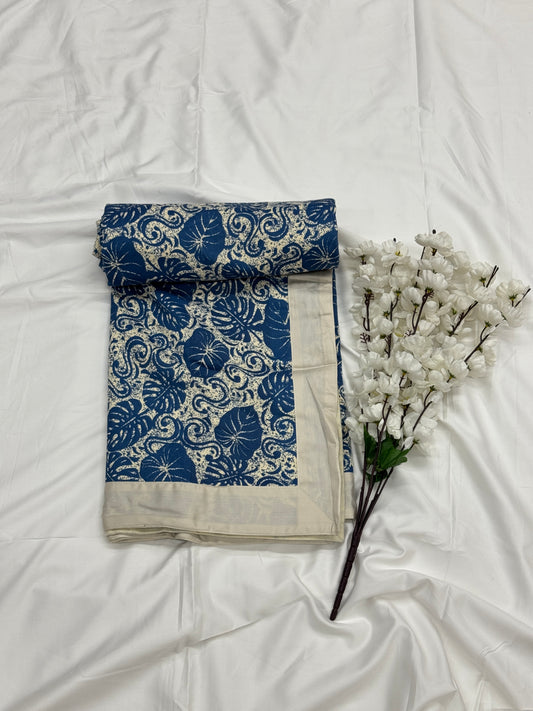 PURE COTTON SINGLE LAYER DOHOR (BLUE) - Bedding Bliss
