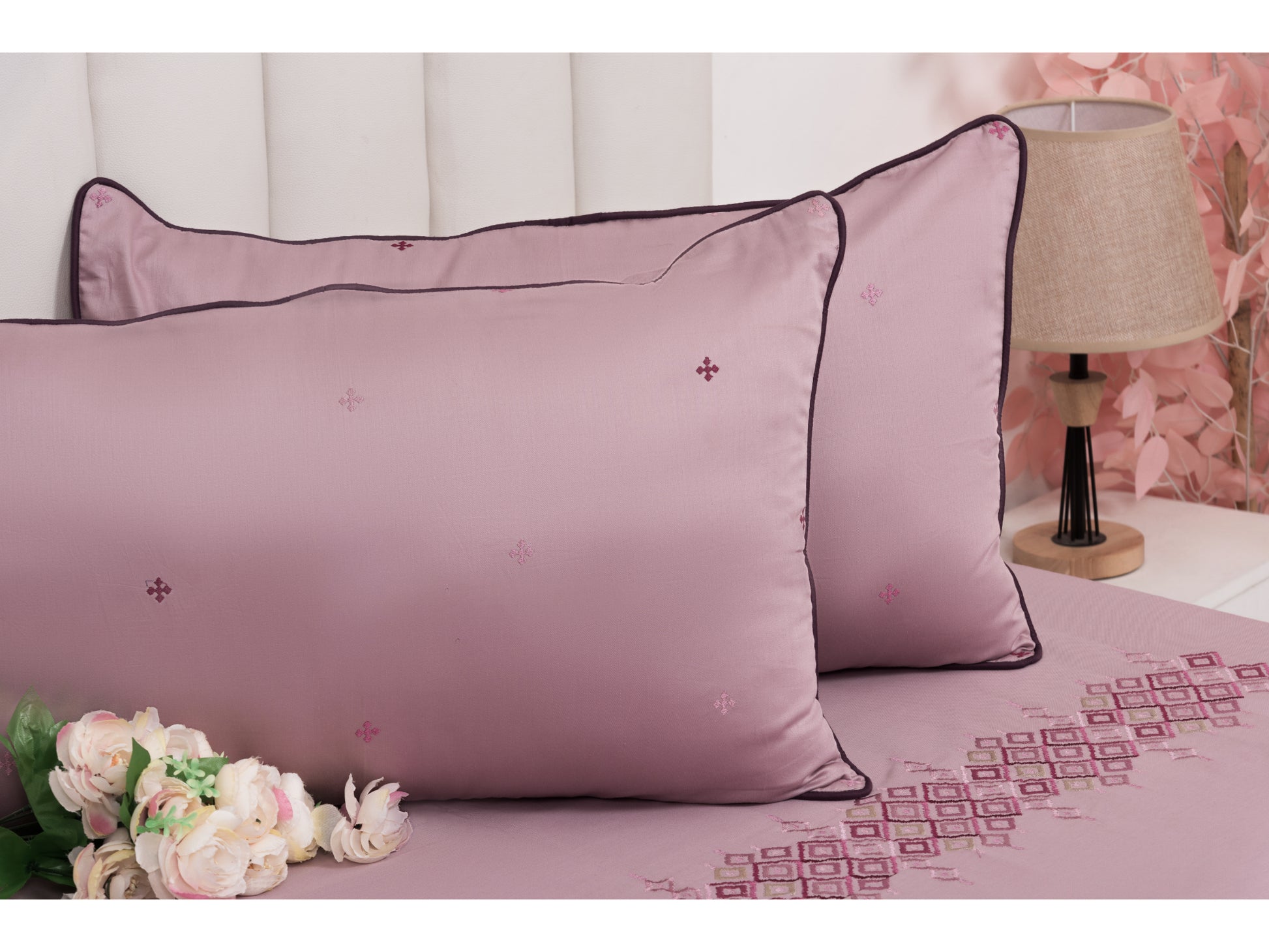 EMBROIDERY BEDSHEET 100% COTTON (3PCS) - Bedding Bliss